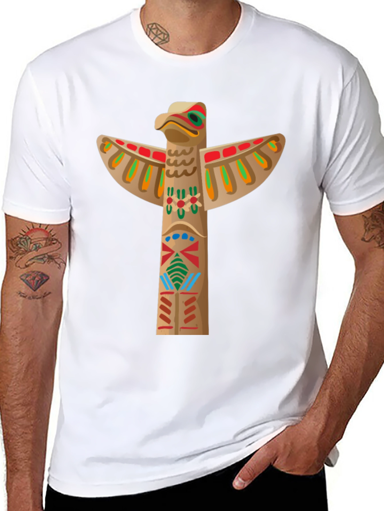 Black Totem Pole Graphic Tee - Black view 8