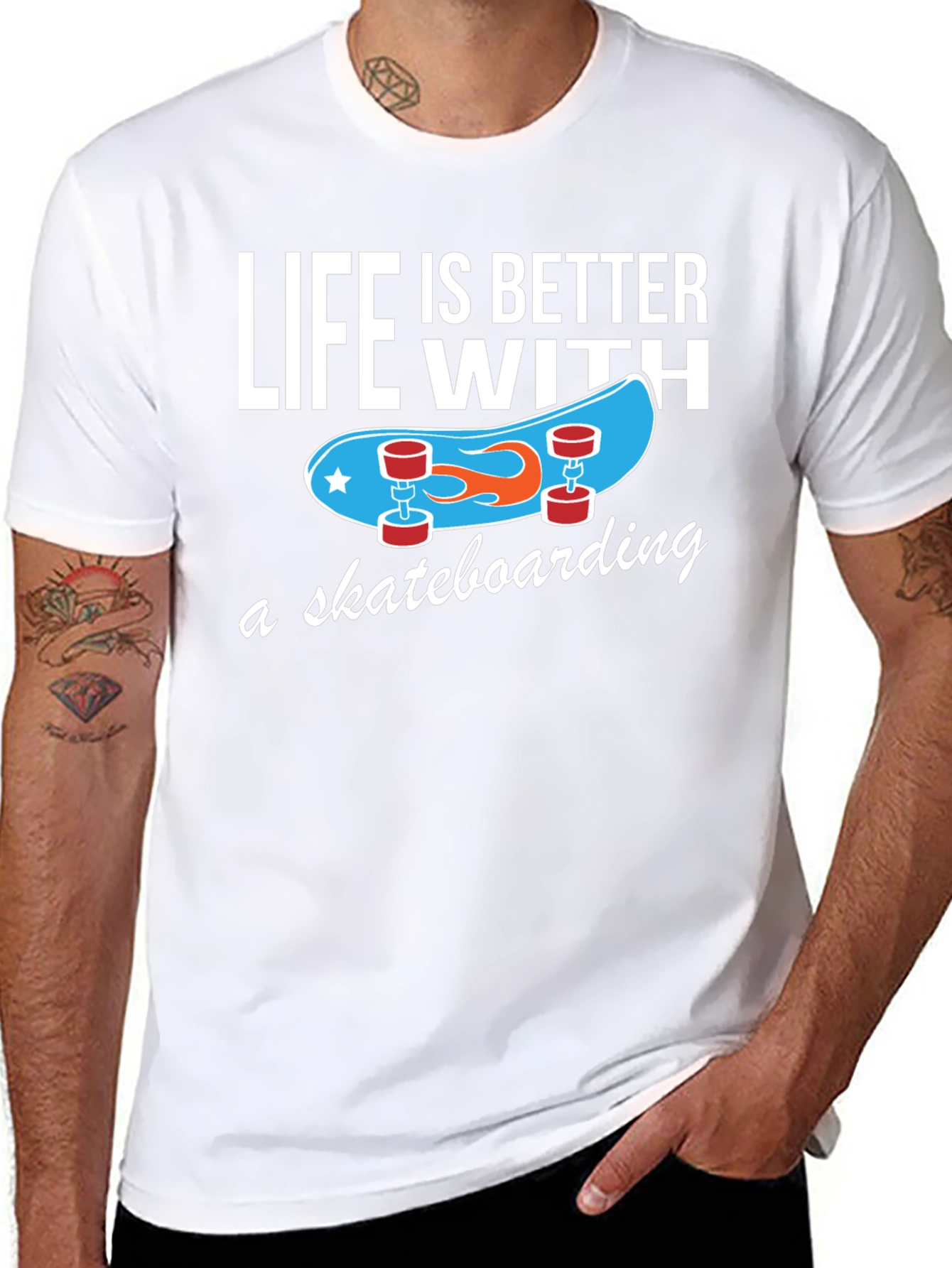 Black Life is Better With Skateboarding T-Shirt view 8