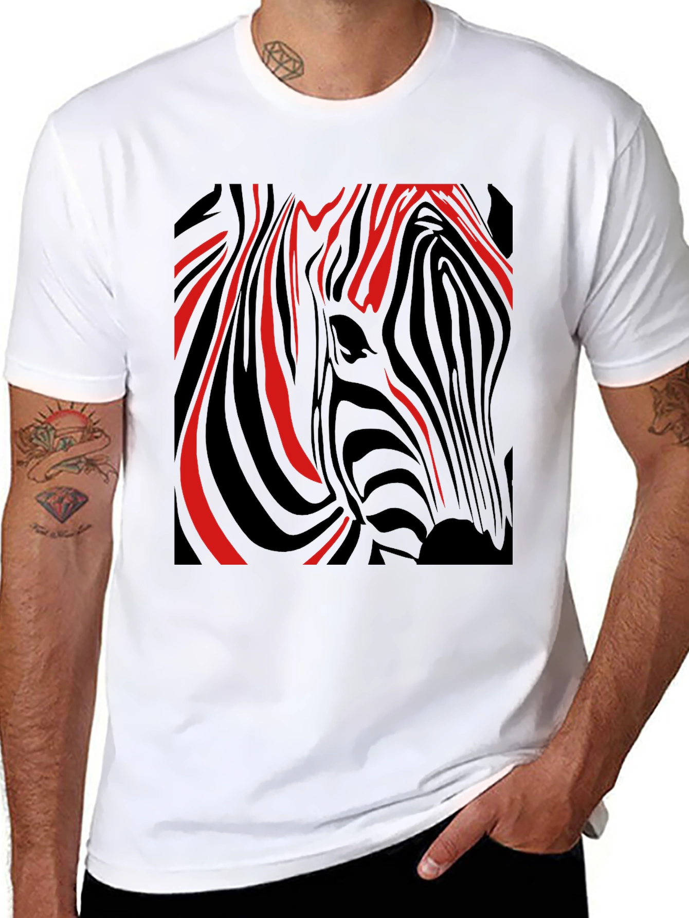 Black Zebra Stripe Graphic Tee - Modern Style view 8
