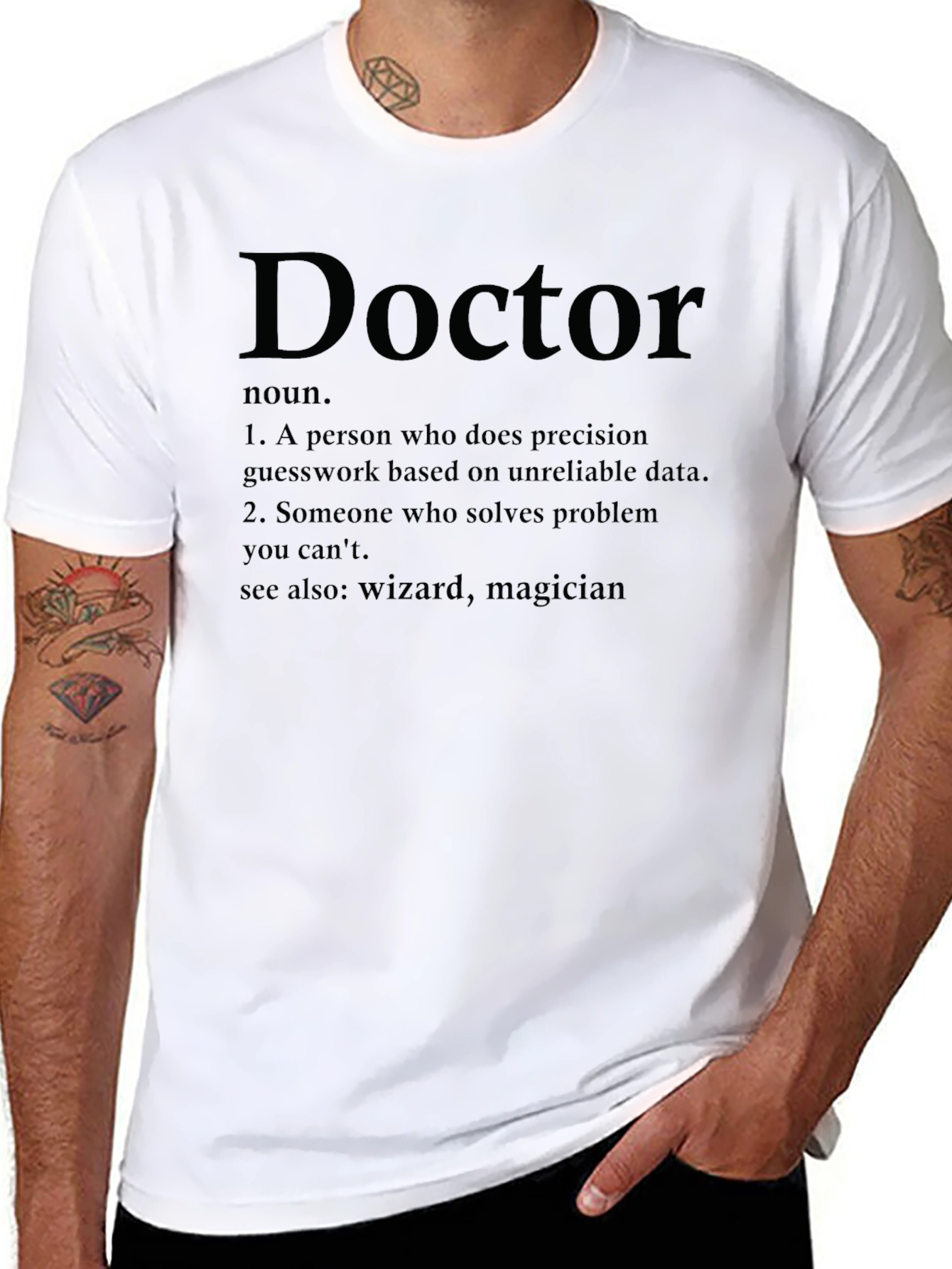 Black Doctor Definition Novelty T-Shirt view 8
