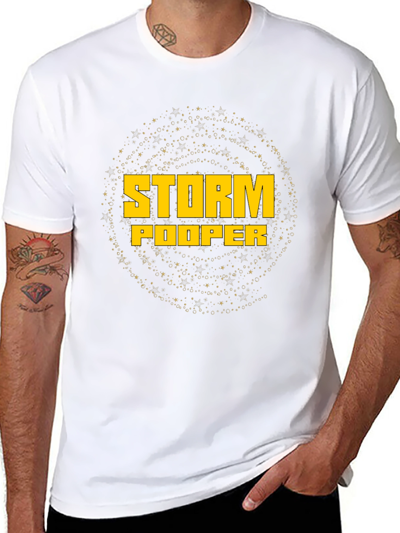 Black Storm Pooper Graphic T-Shirt - Black Cotton Tee view 8