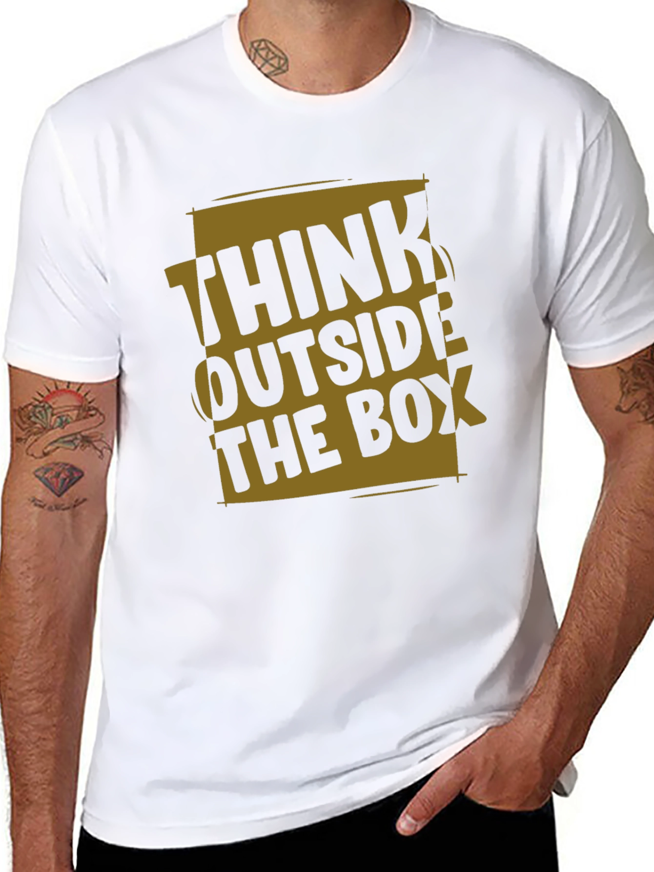 Black Think Outside the Box Graphic T-Shirt view 8