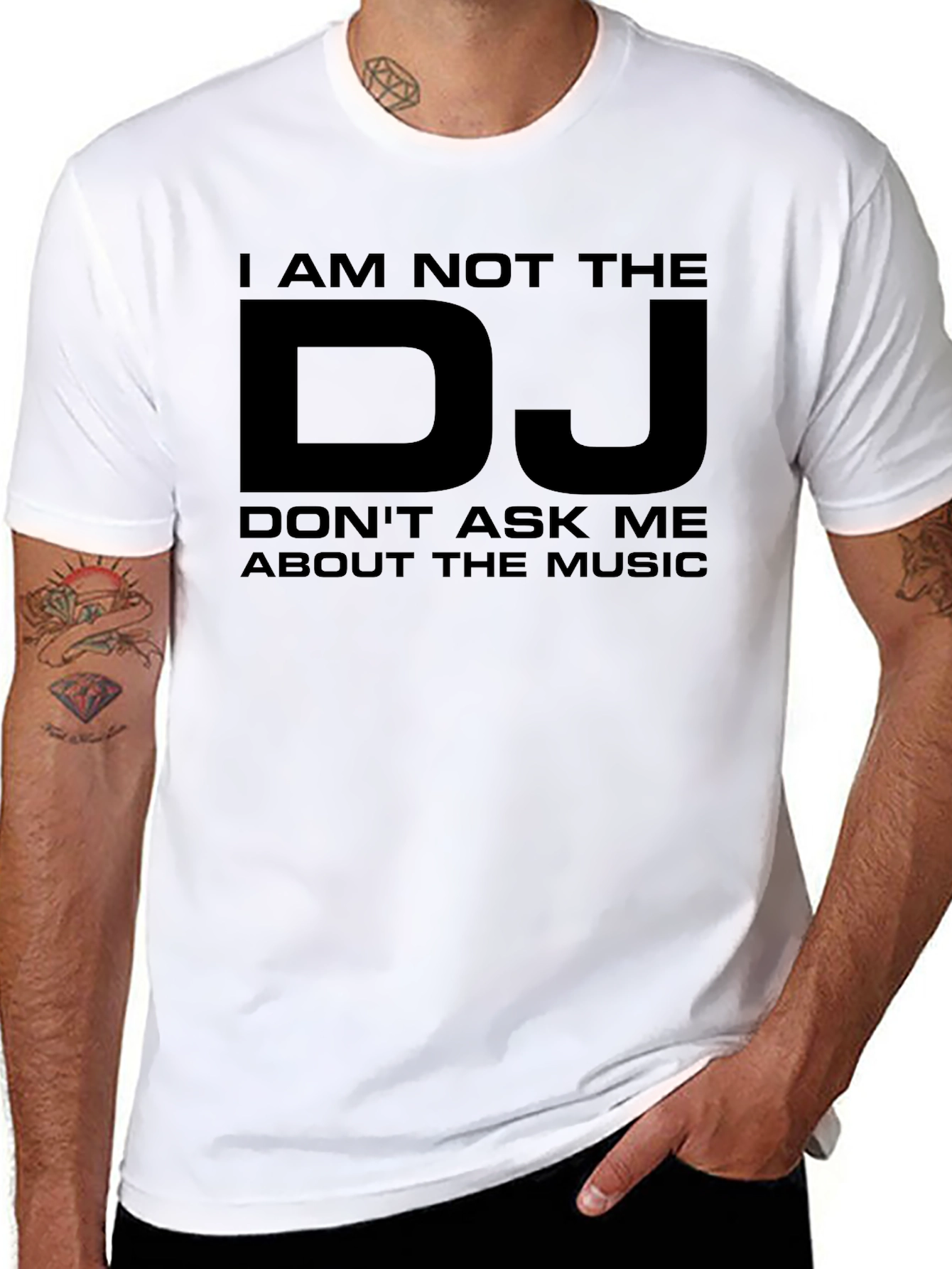 Black I Am Not The DJ T-Shirt - Funny Music Tee view 8