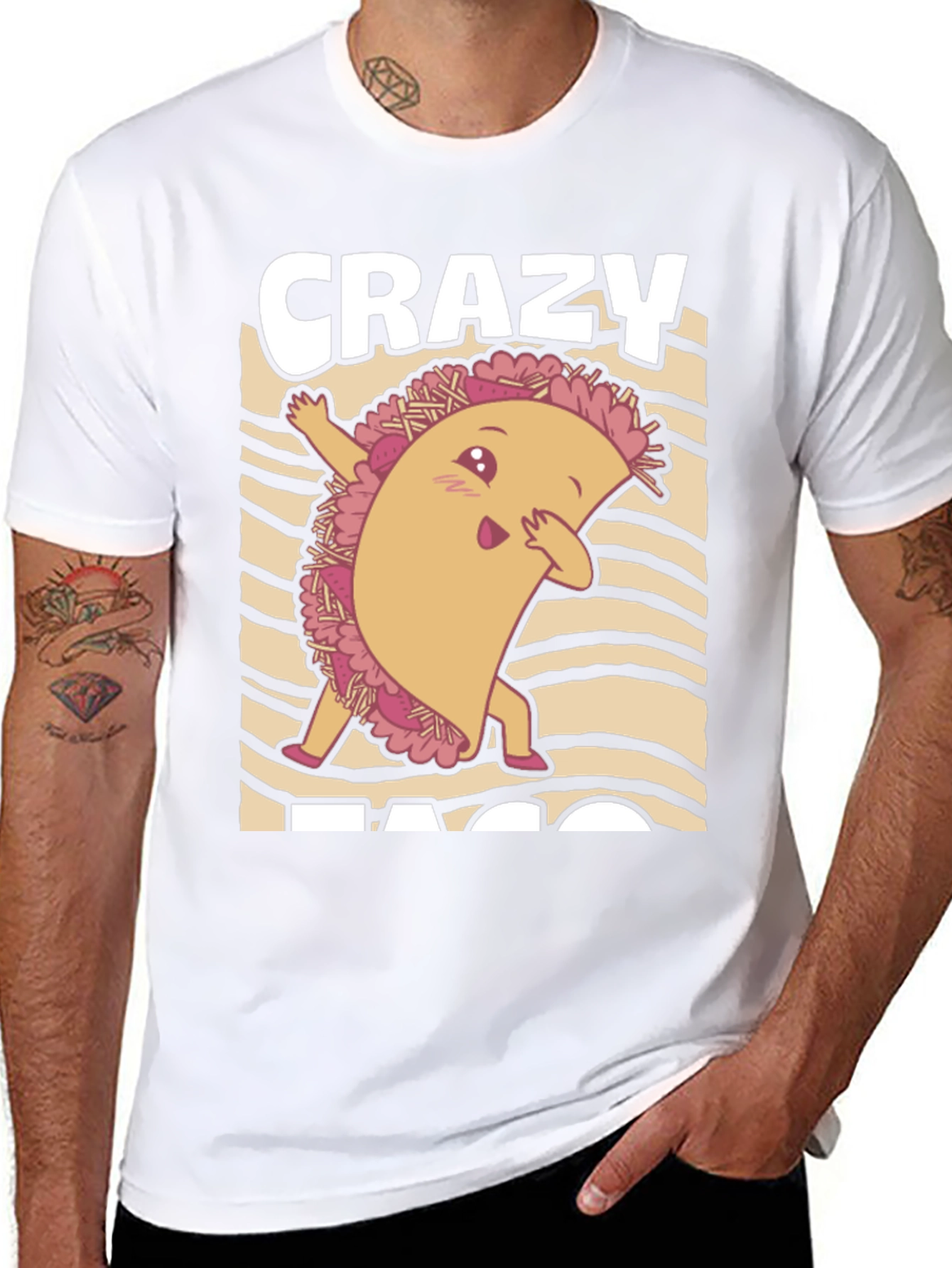 Black Crazy Taco Dab Black T-Shirt view 8
