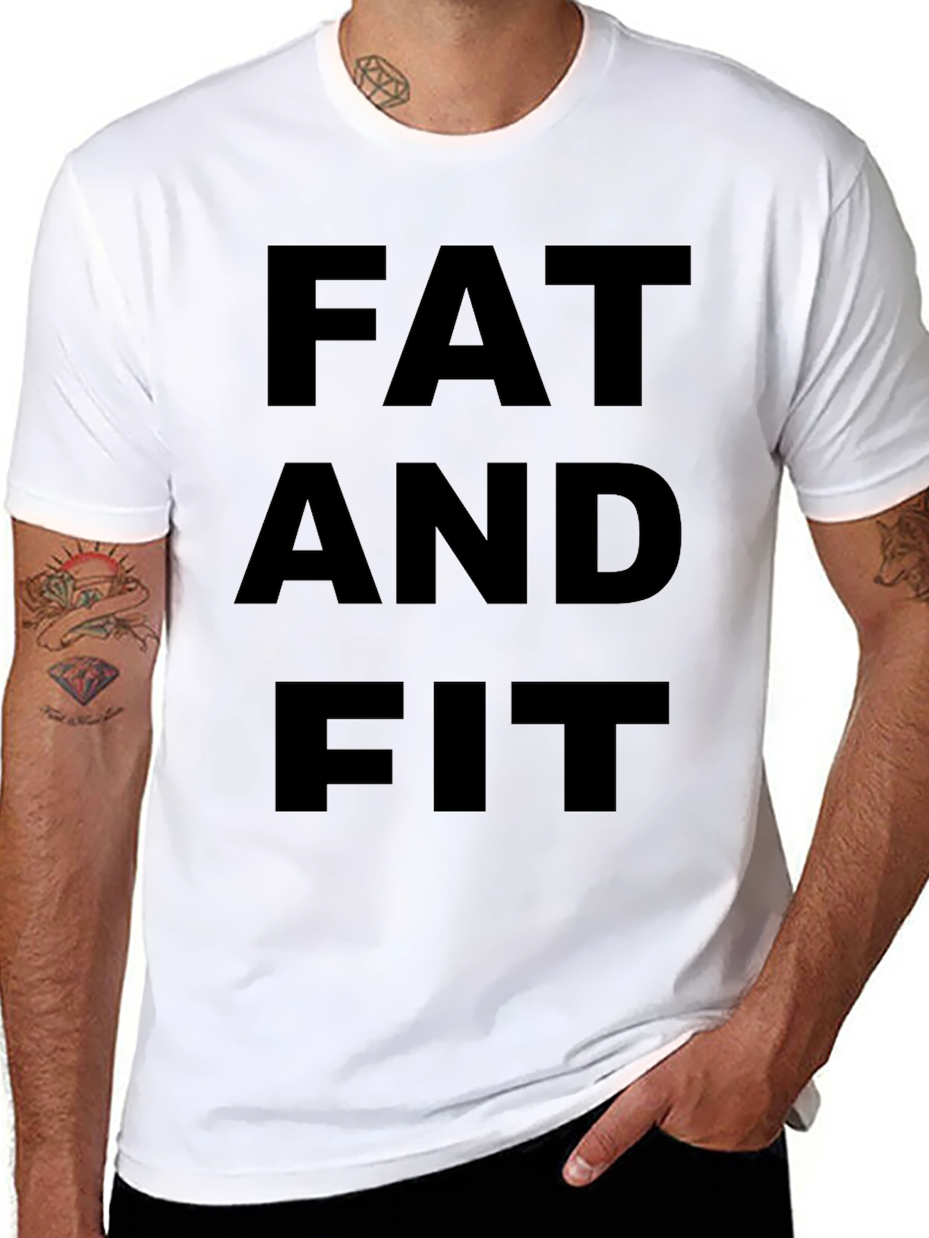 Black Fat and Fit Black T-Shirt view 8