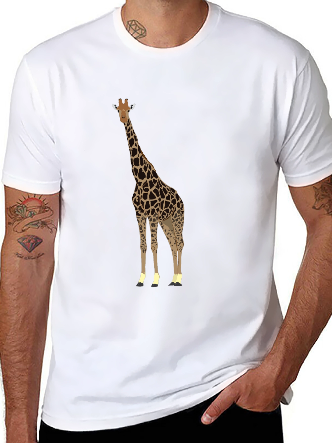 Black Giraffe Graphic Tee - Stylish Animal Print T-Shirt view 8