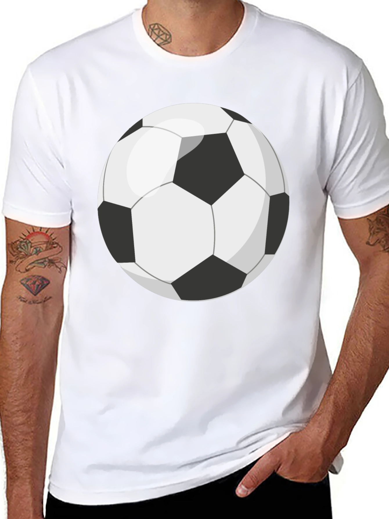 Black Soccer Ball Graphic T-Shirt view 8