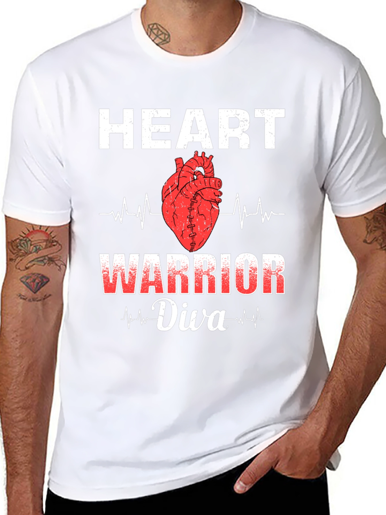 Black Heart Warrior Diva Graphic T-Shirt view 8