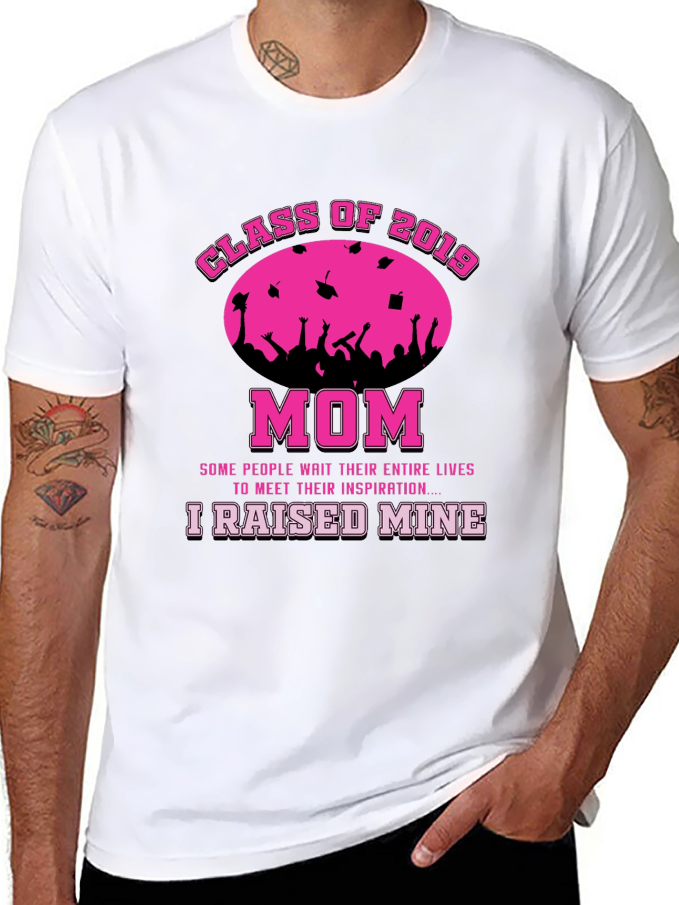 Black Class of 2019 Mom T-Shirt - Graduation Pride! view 8