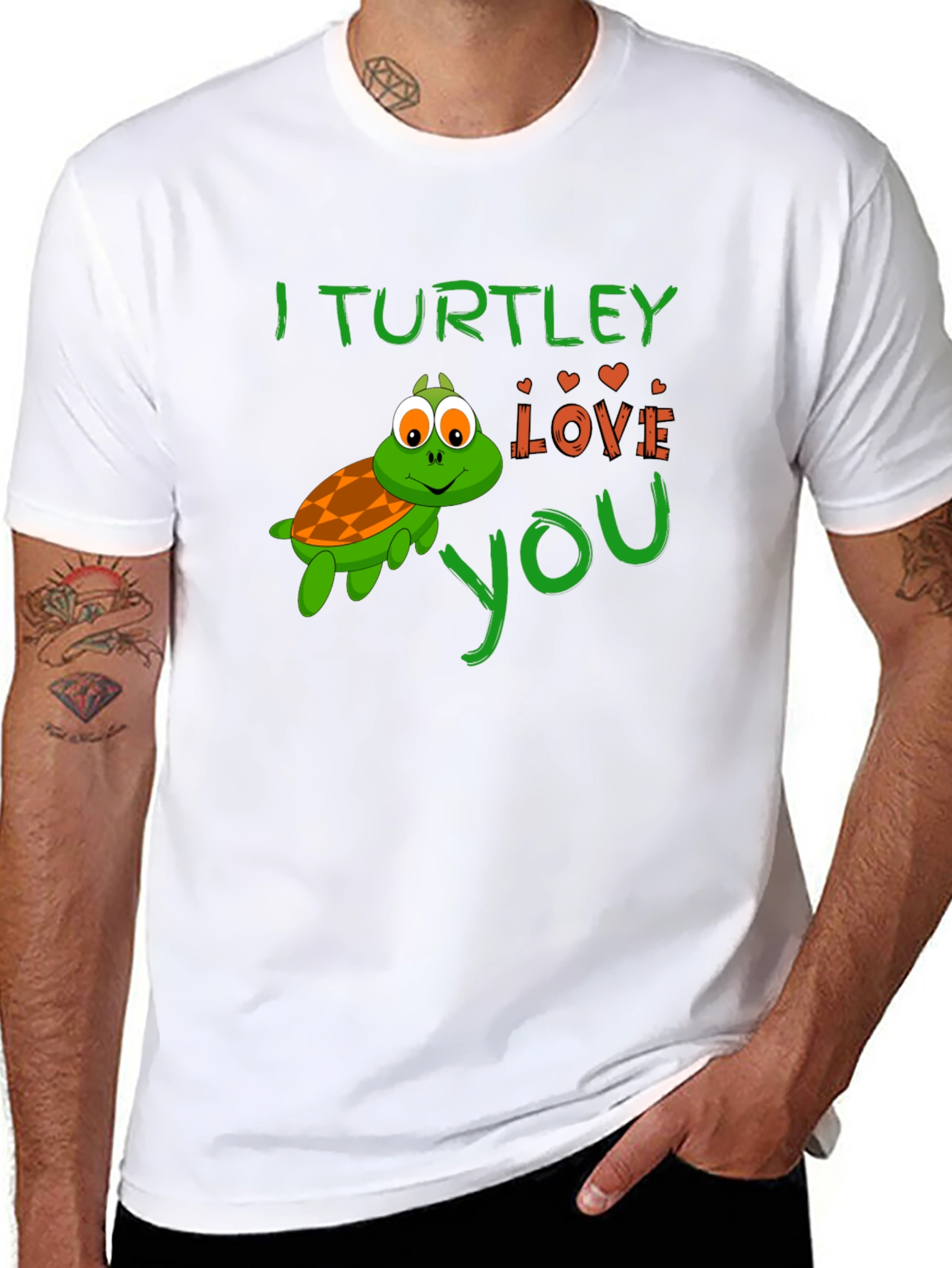 Black I Turtley Love You Graphic Tee - Cute Turtle T-Shirt view 8