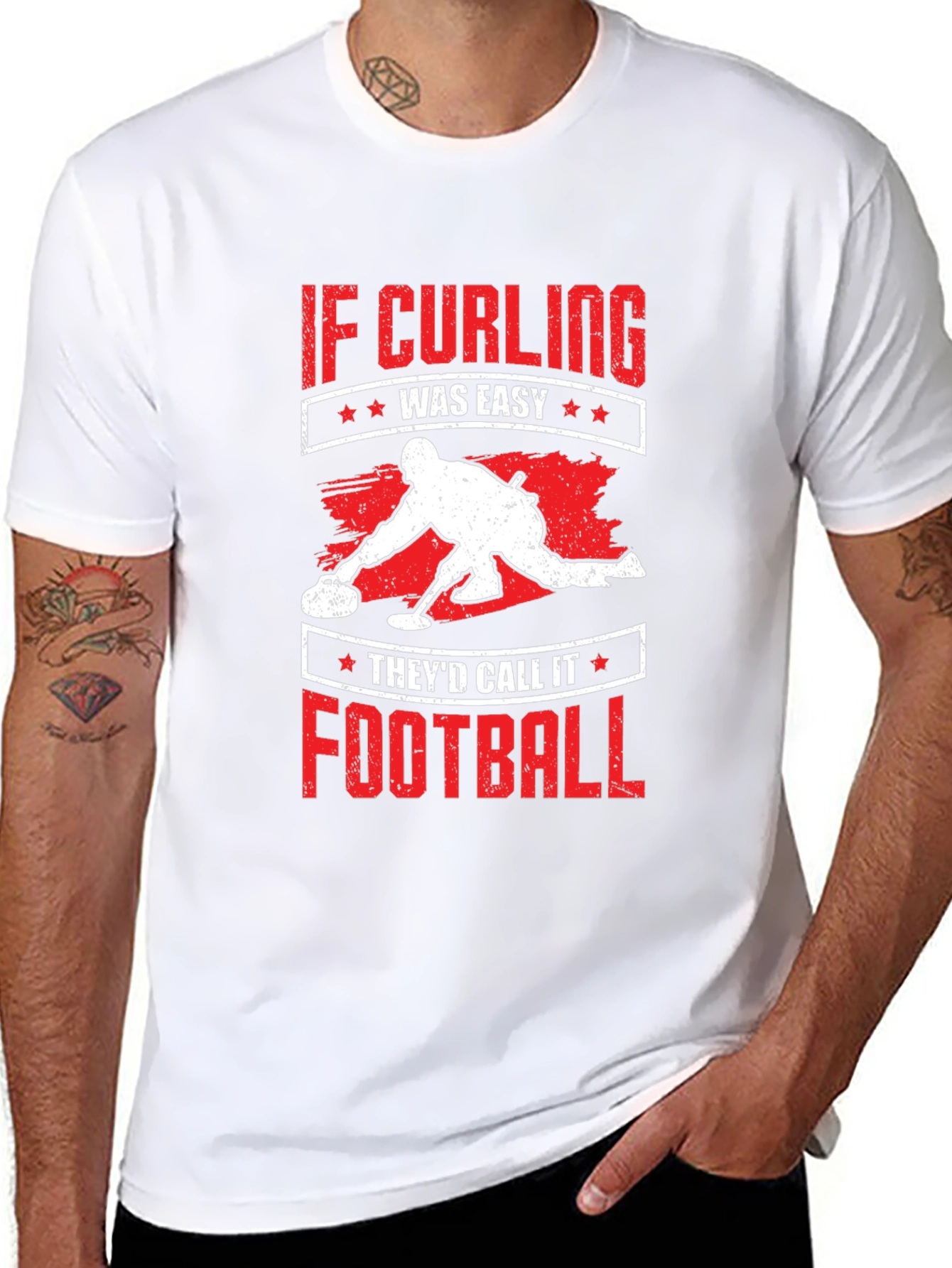 Black Curling T-Shirt - If Curling Was Easy Football view 8