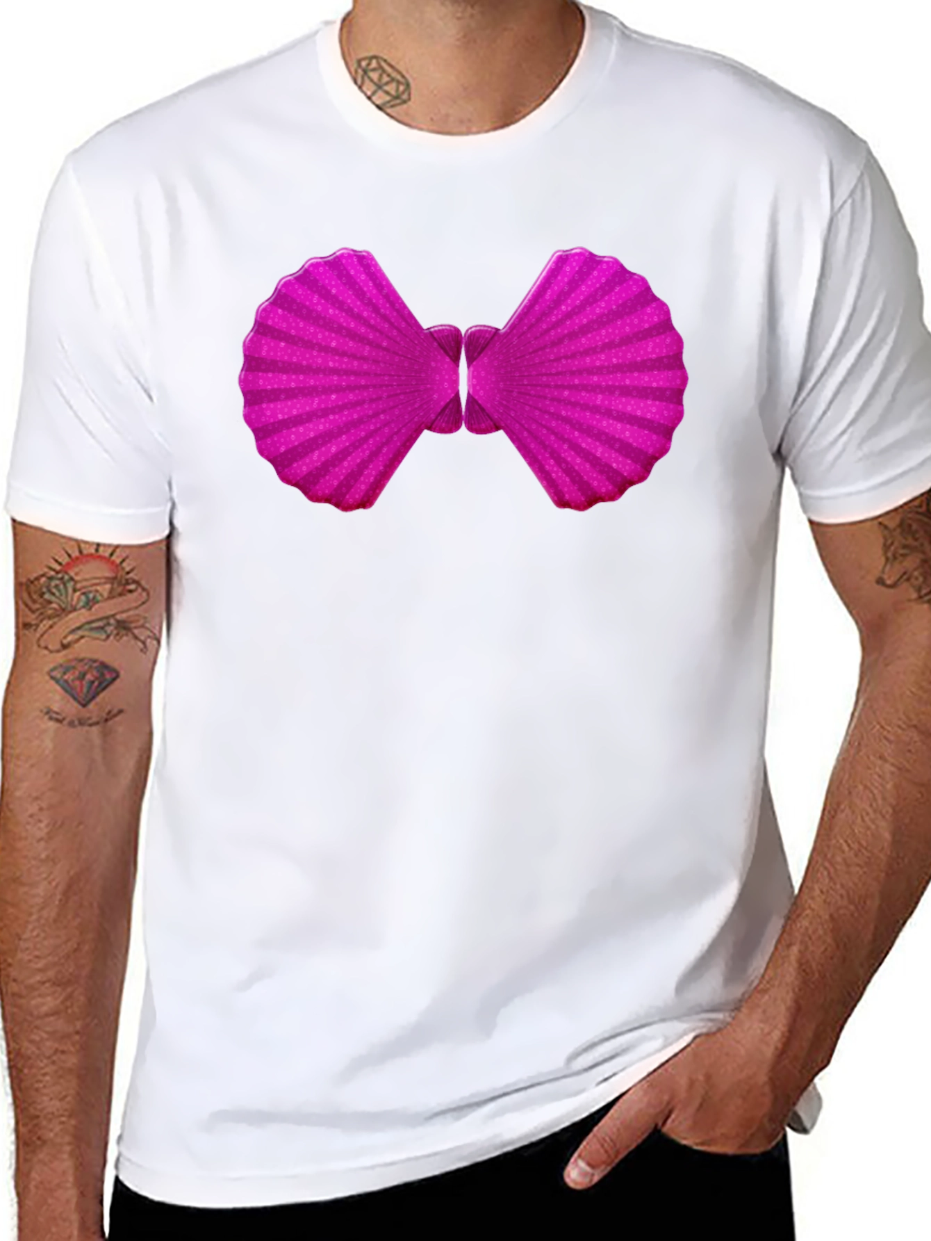 Black Novelty Bowtie Graphic T-Shirt - Fun & Stylish view 8