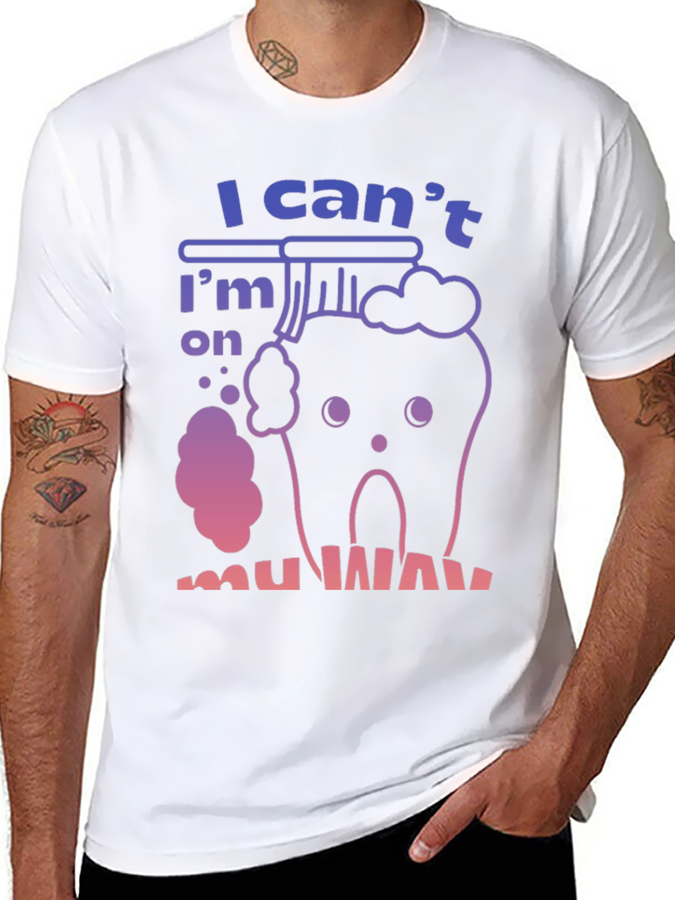 Black Funny Tooth T-Shirt - "I'm on my way" view 8