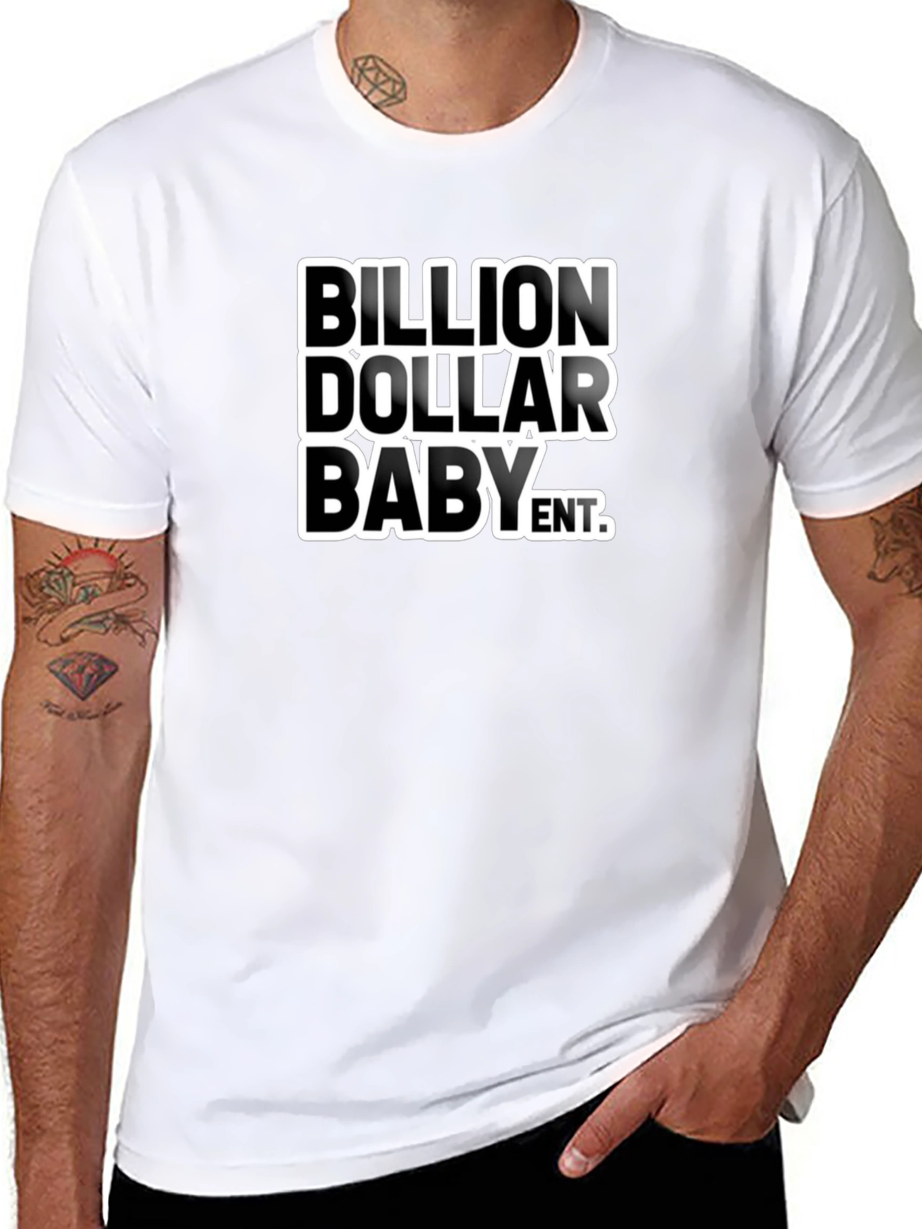 Black Billion Dollar Baby Graphic Tee - Black Cotton Blend view 8