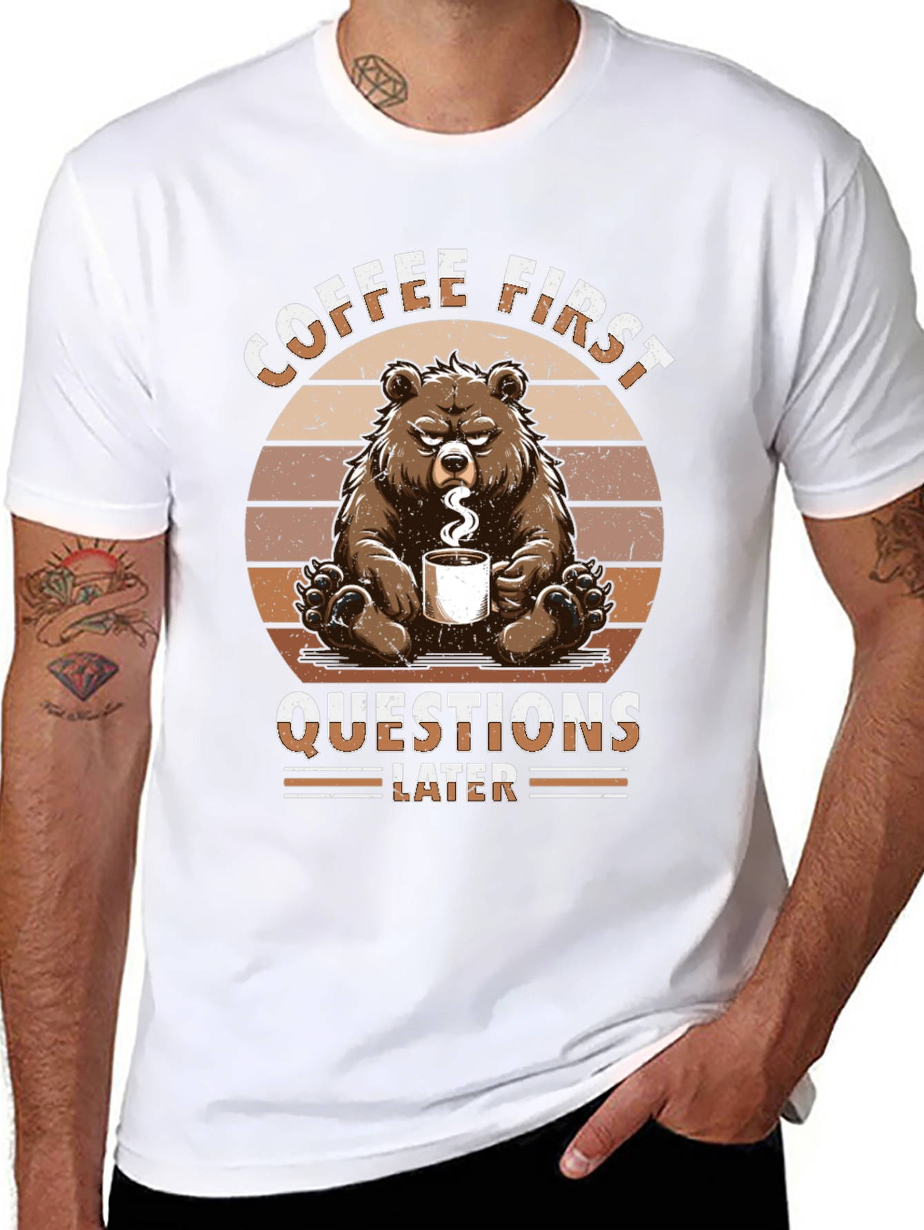 Black Coffee First Bear Graphic T-Shirt view 8