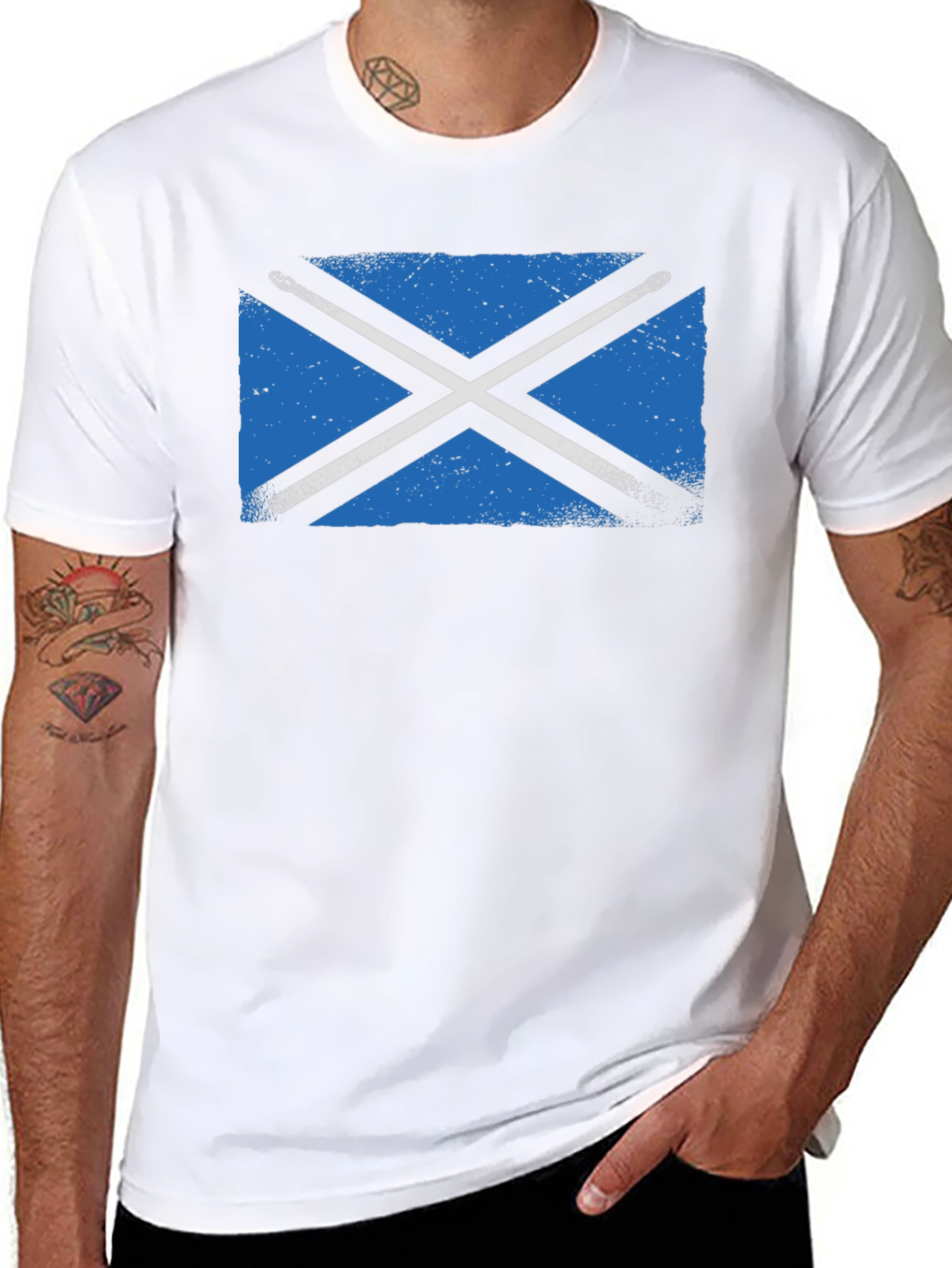 Black Scottish Flag Black T-Shirt view 8