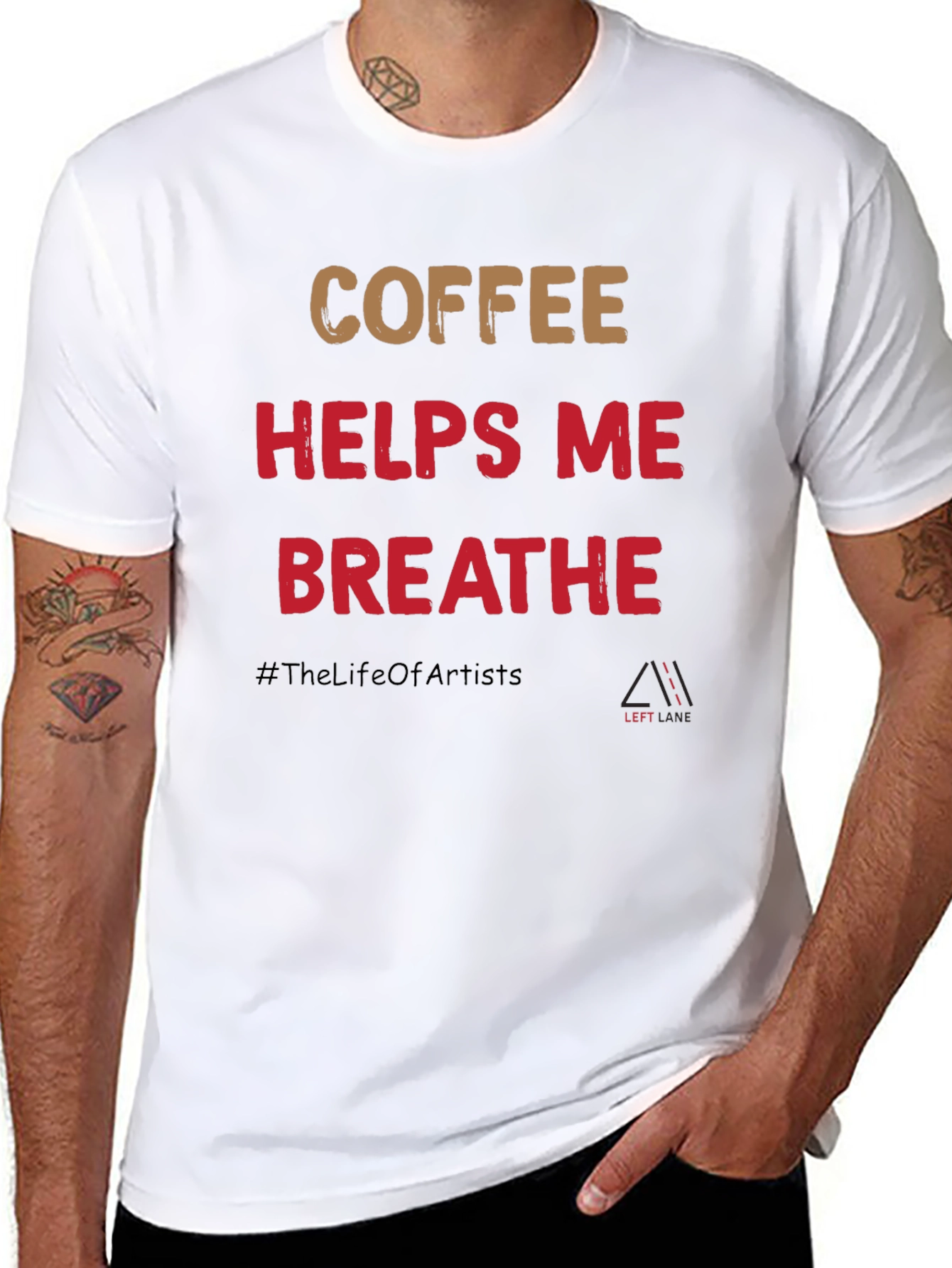 Black Coffee Helps Me Breathe Graphic T-Shirt view 8