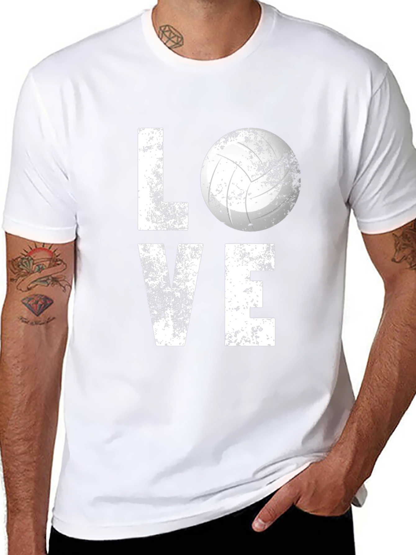 Black Love Volleyball Graphic Tee - Black Cotton Blend view 8