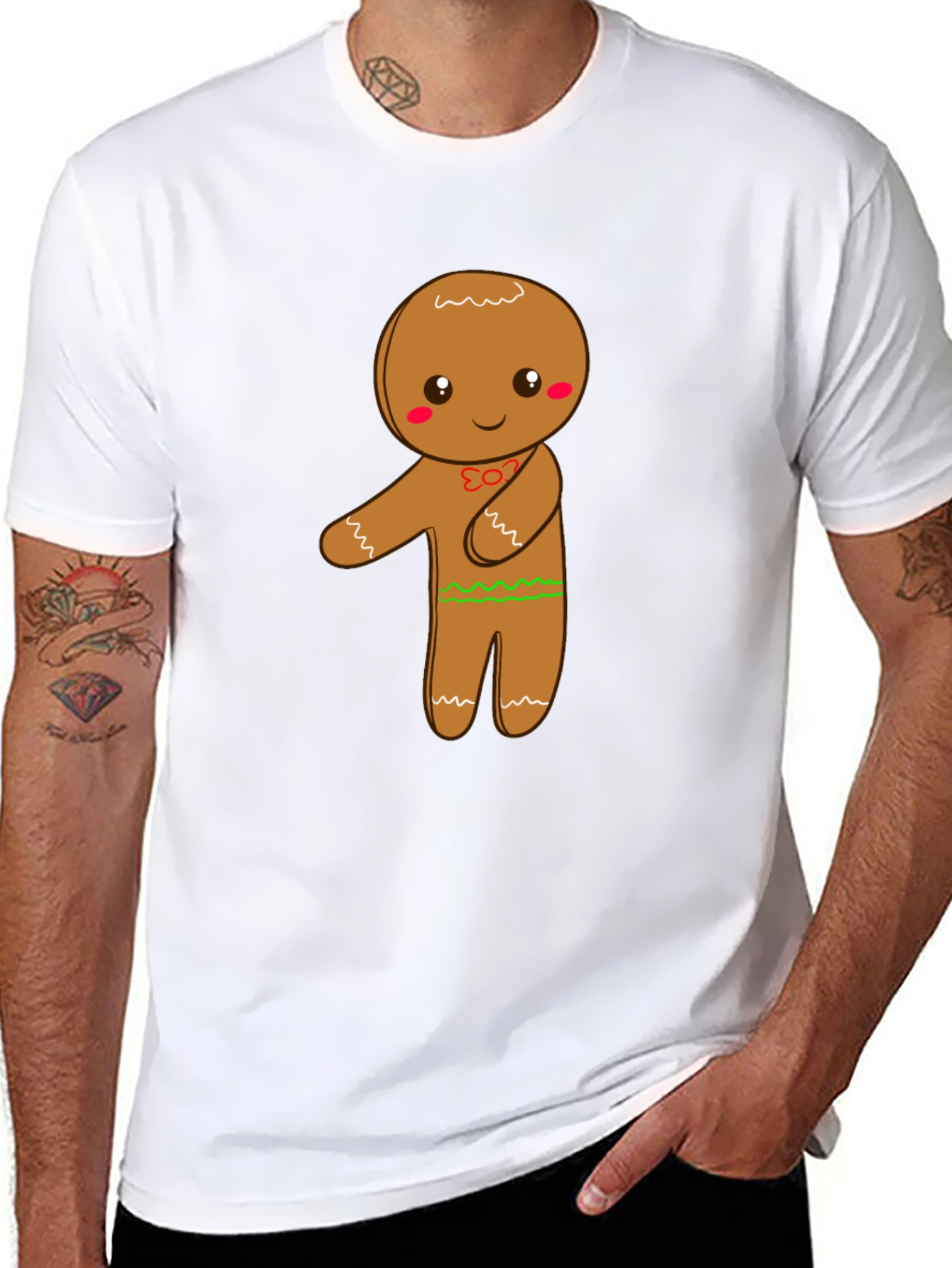Black Gingerbread Man Graphic Tee view 8