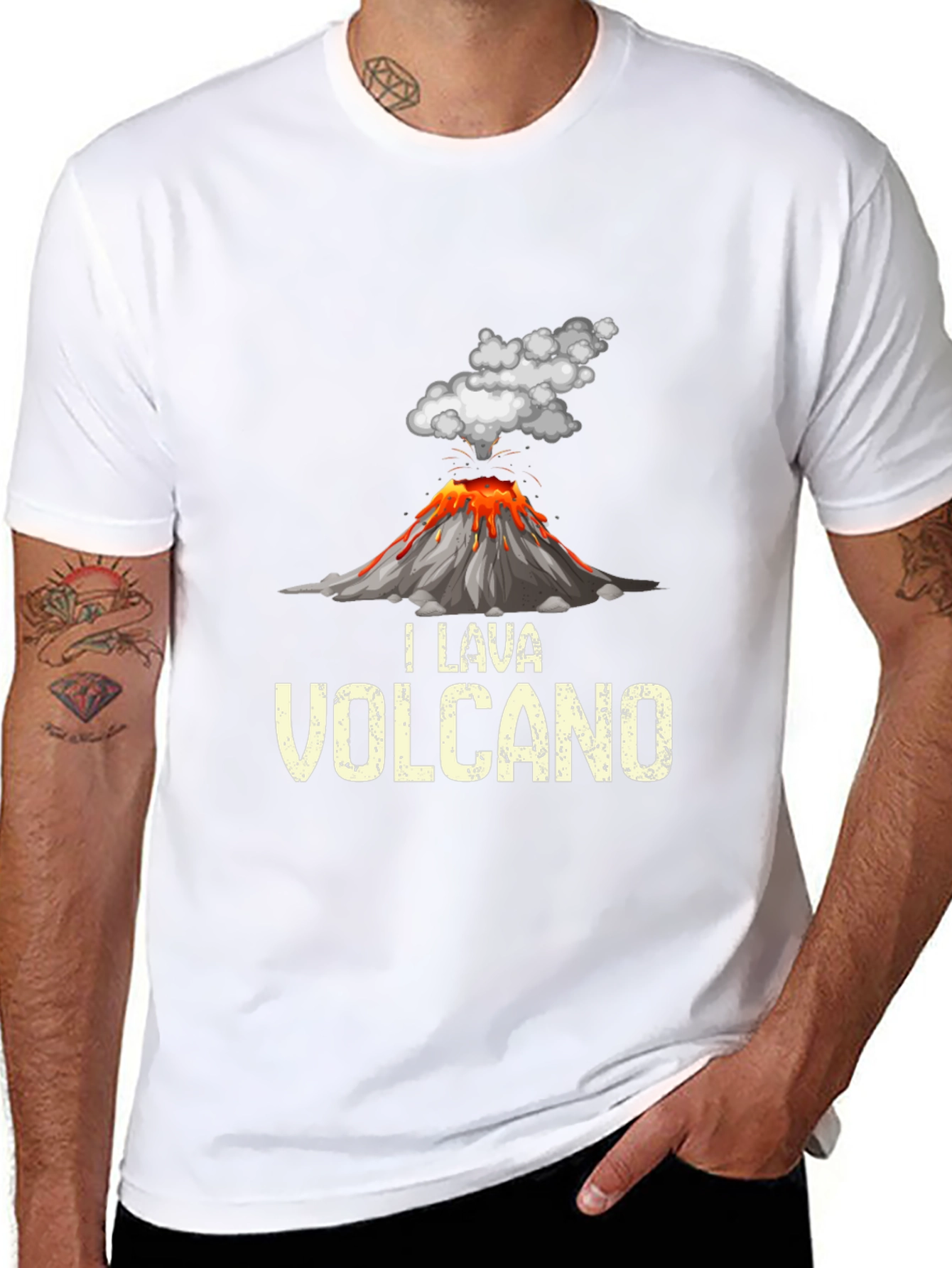 Black Volcano Lava T-Shirt - Unique Graphic Tee view 8