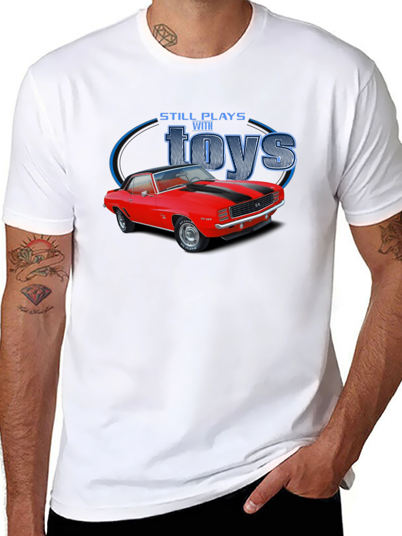 Black Still Plays With Toys Classic Car Graphic T-Shirt view 8
