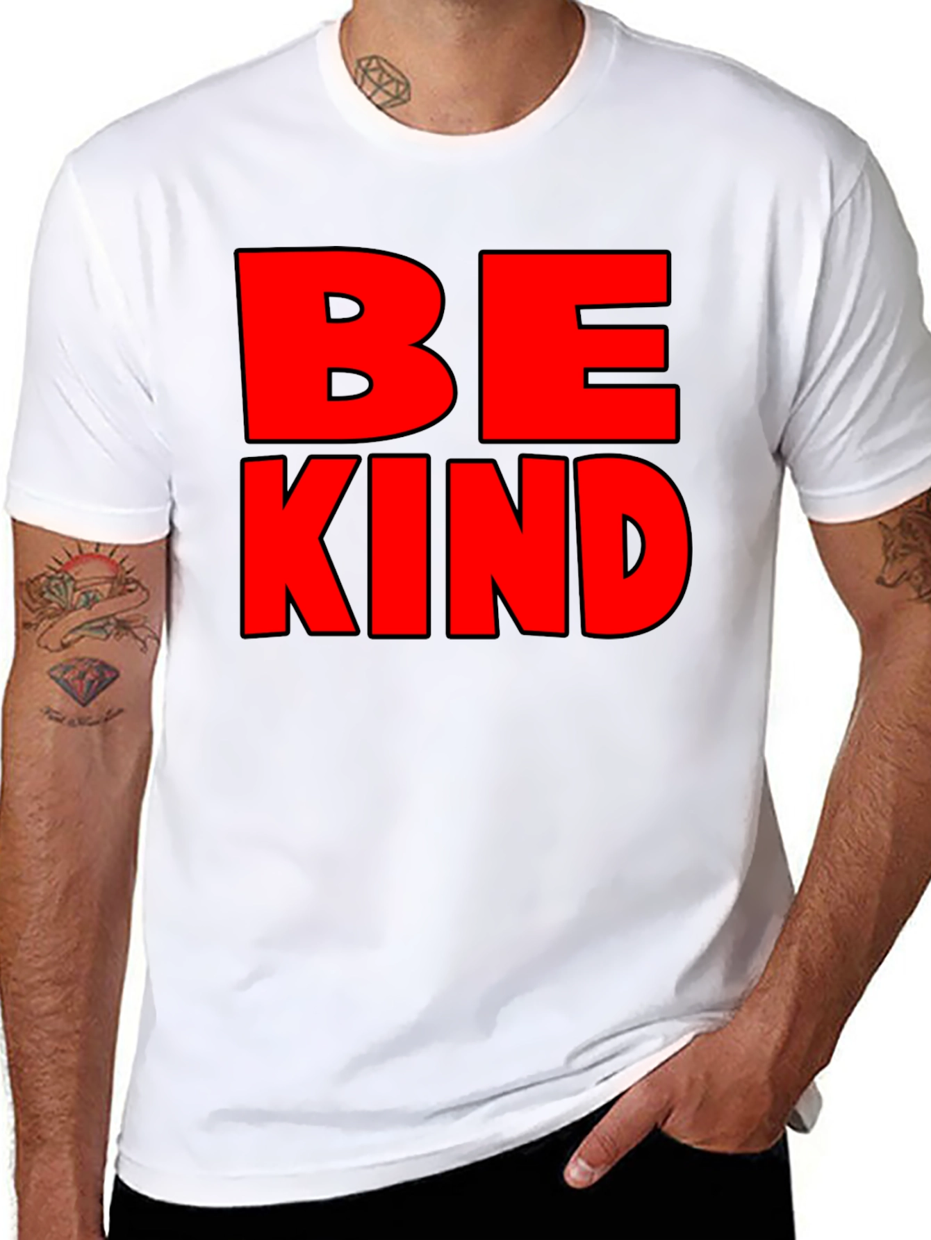 Black Be Kind Graphic Tee - Mens Black T-Shirt view 8