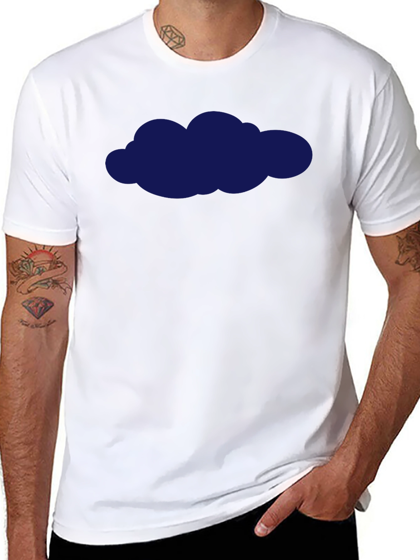 Black Navy Cloud Graphic T-Shirt view 8