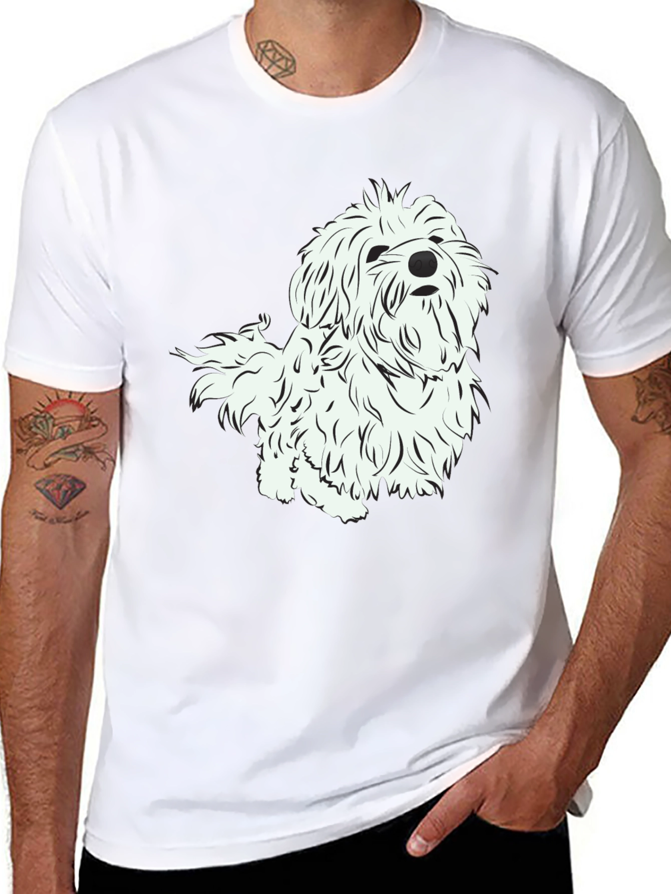Black Dog Graphic Print Black T-Shirt view 8