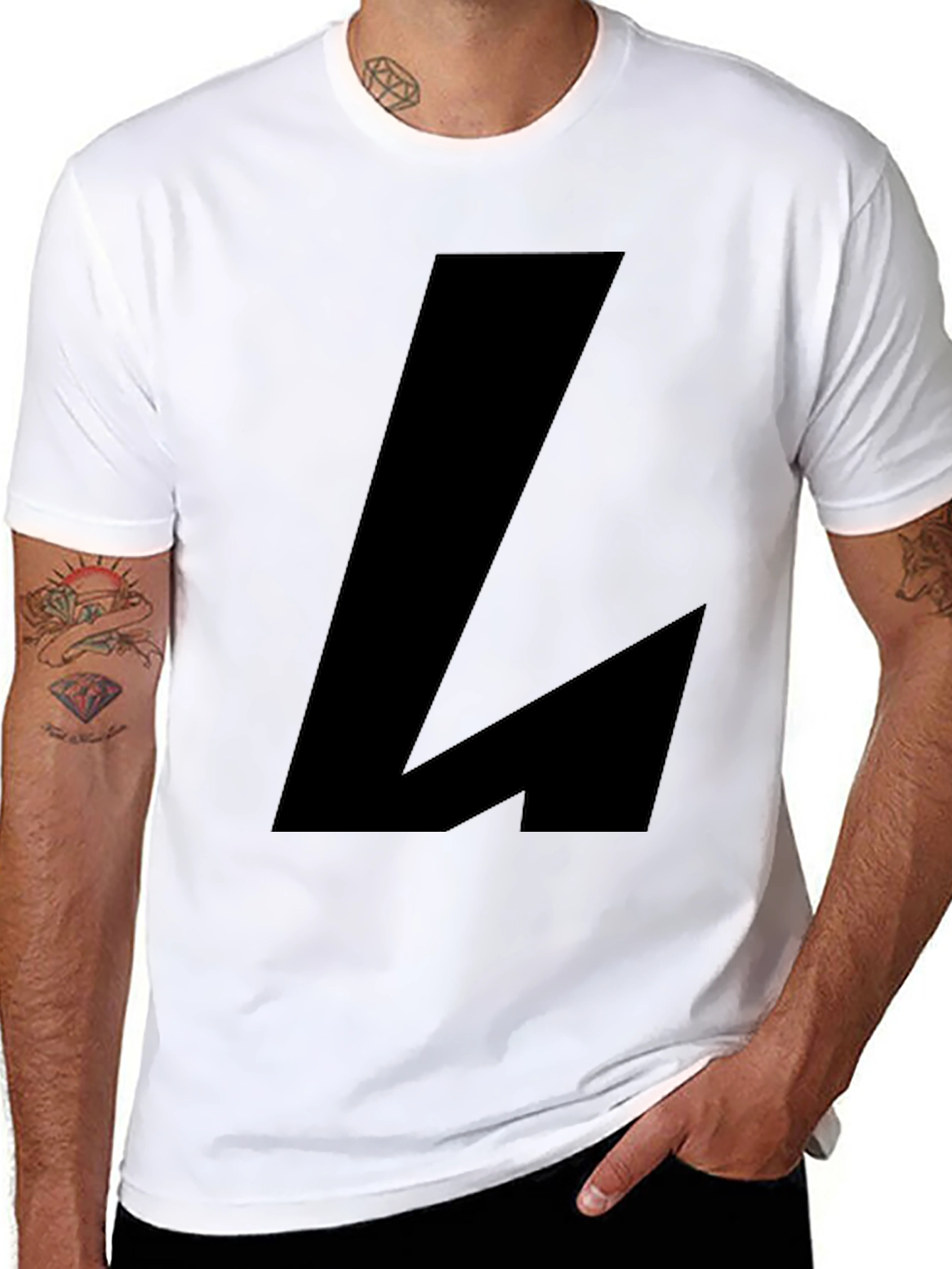 Black Bold Black Graphic Tee - Modern Casual Wear view 8