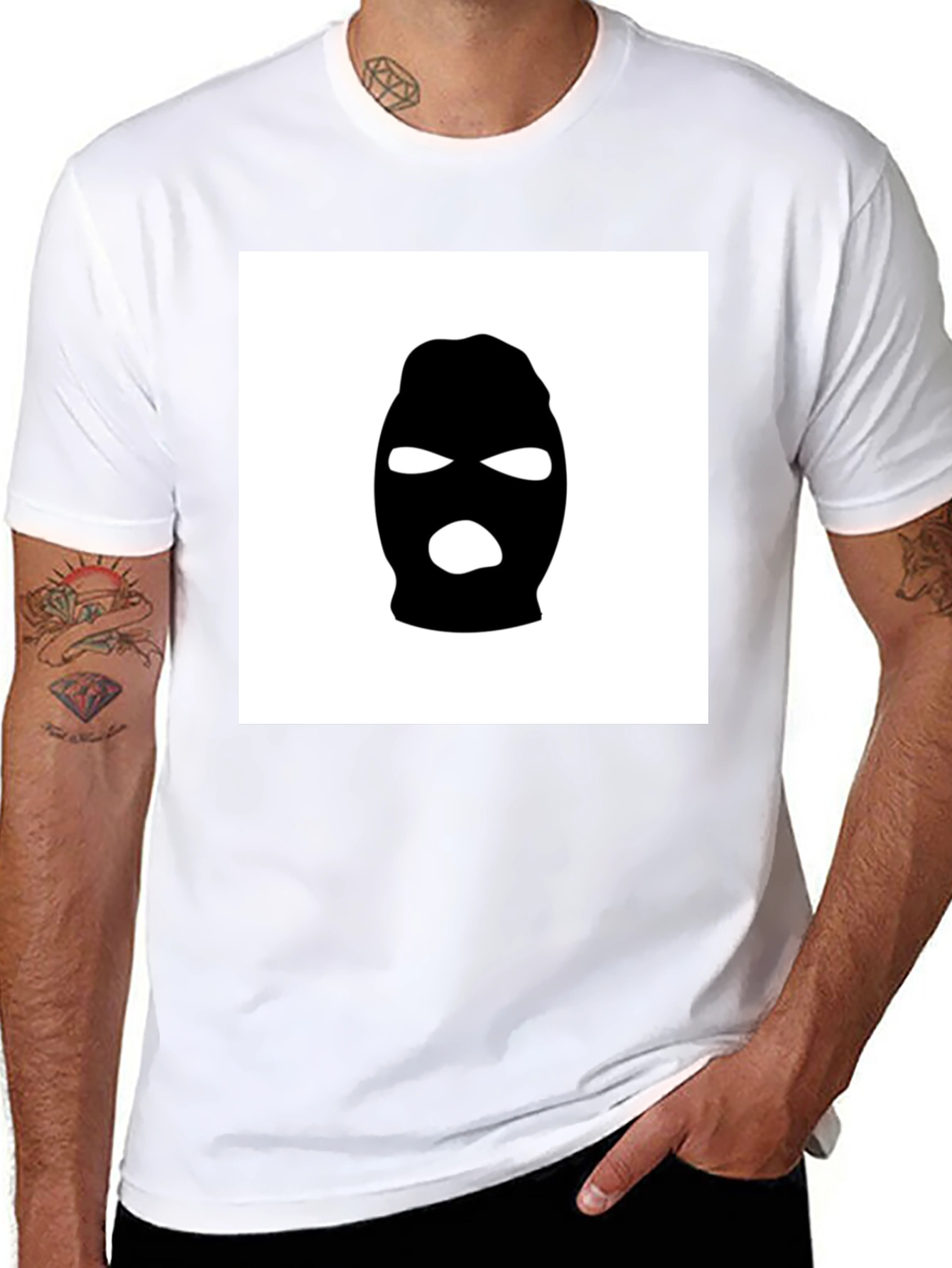 Black Black Ski Mask Graphic Tee - Urban Streetwear view 8