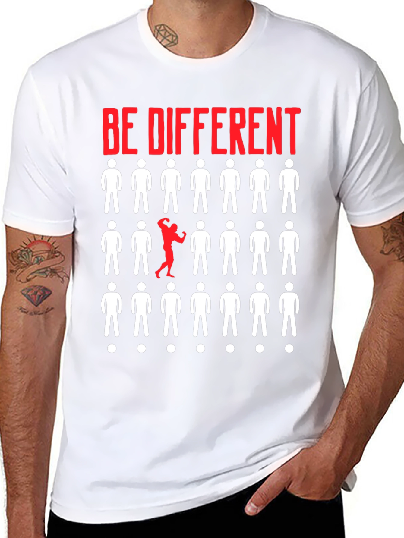 Black Be Different Graphic T-Shirt - Black view 8