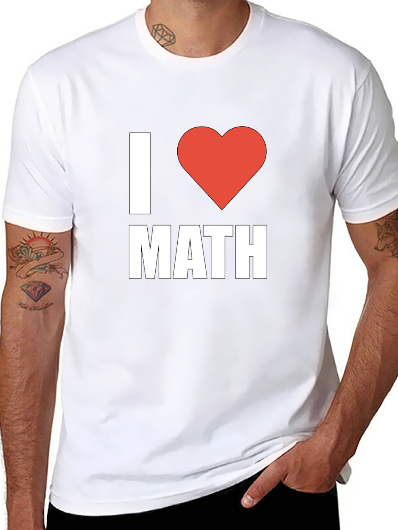 Black I Heart Math Black T-Shirt view 8