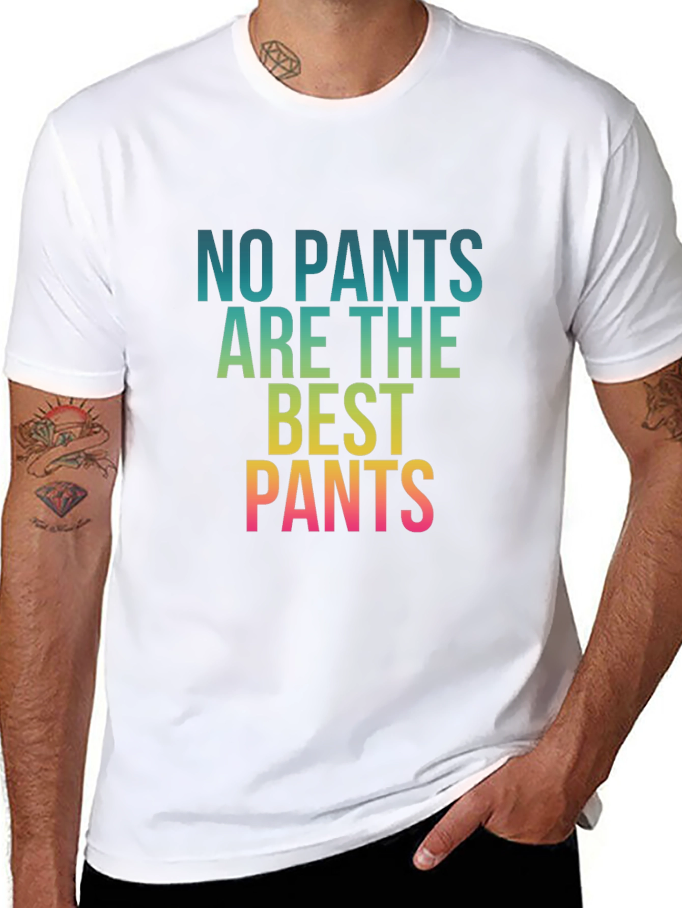 Black No Pants Are The Best Pants Graphic Tee view 8
