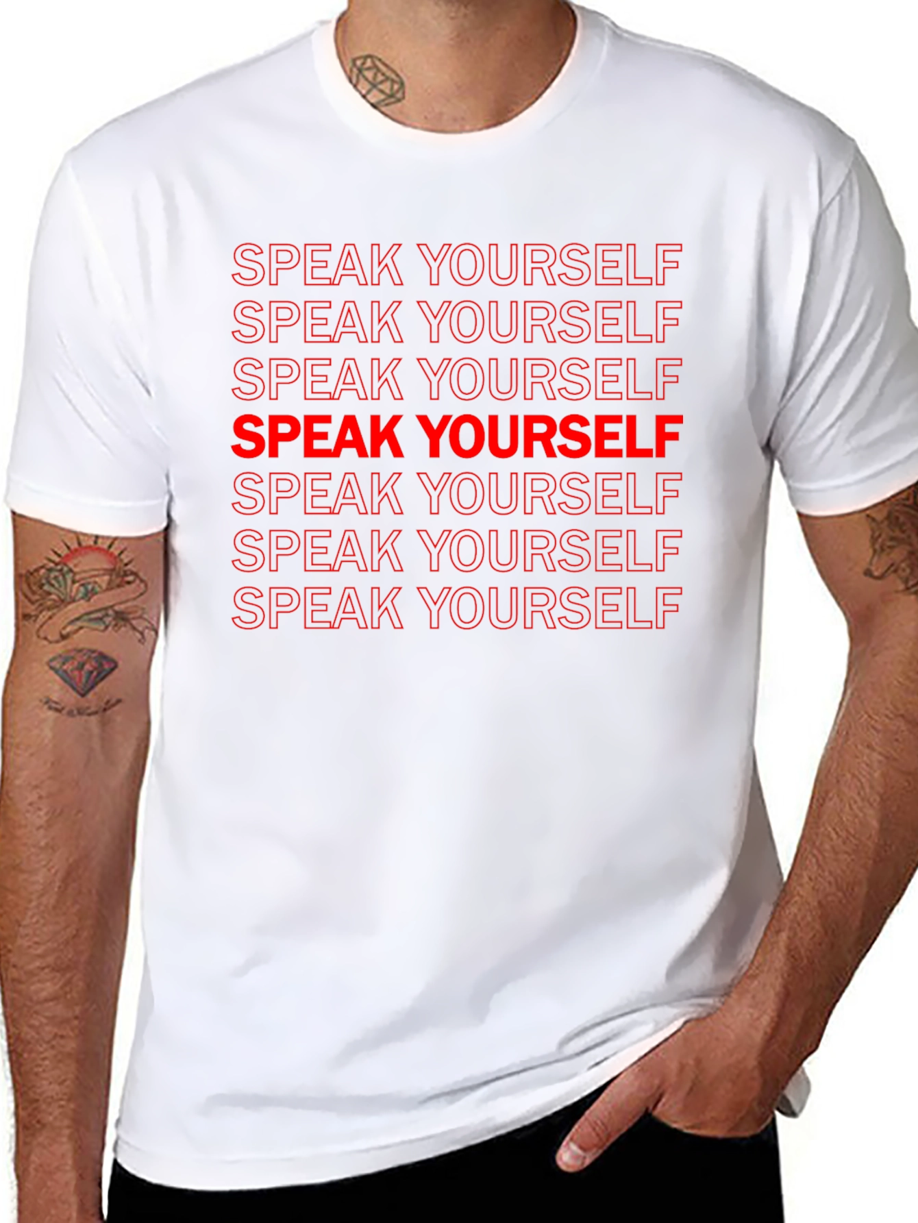 Black Speak Yourself Graphic Tee - Black view 8