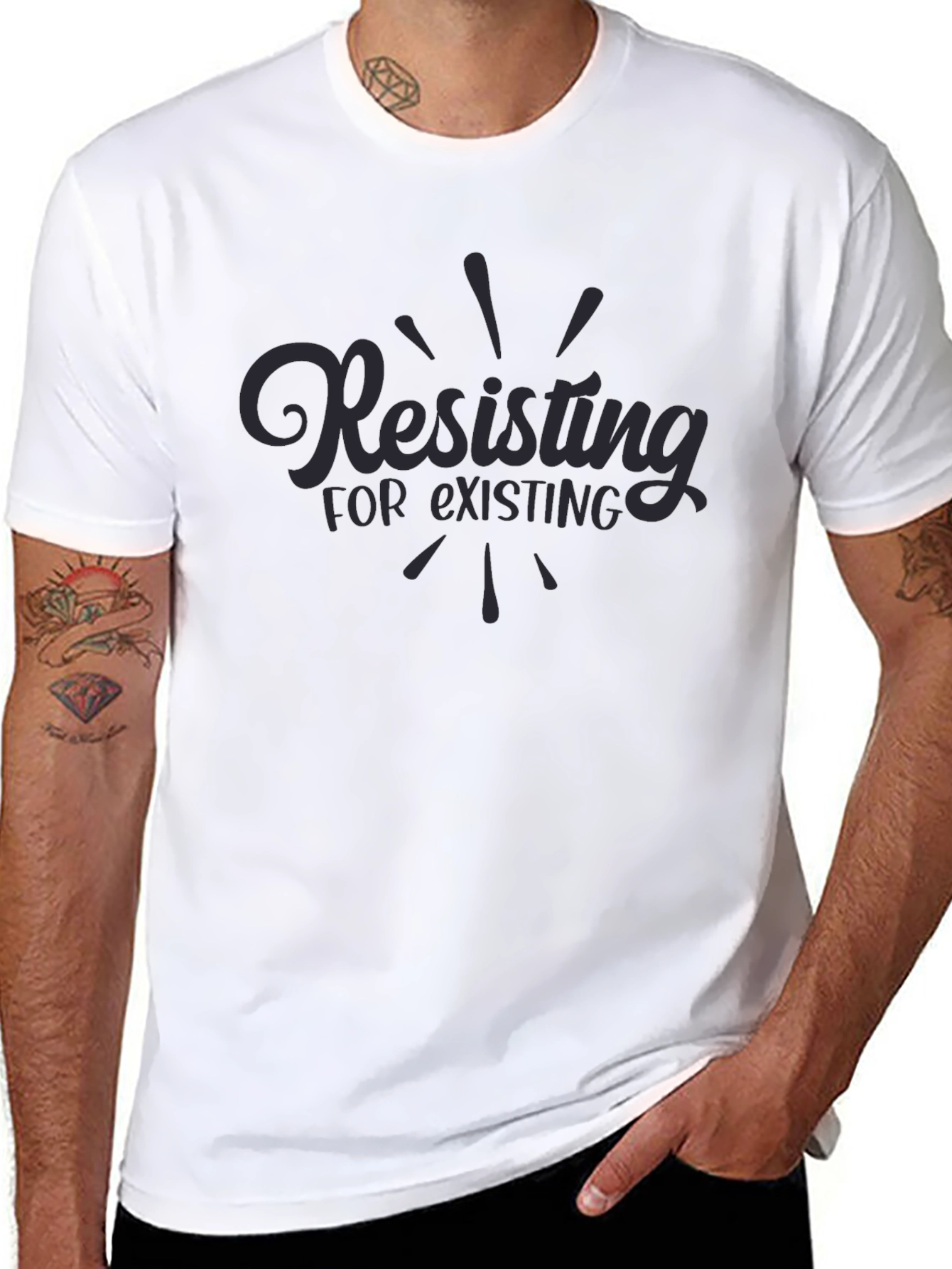 Black Resisting for Existing Graphic Tee view 8