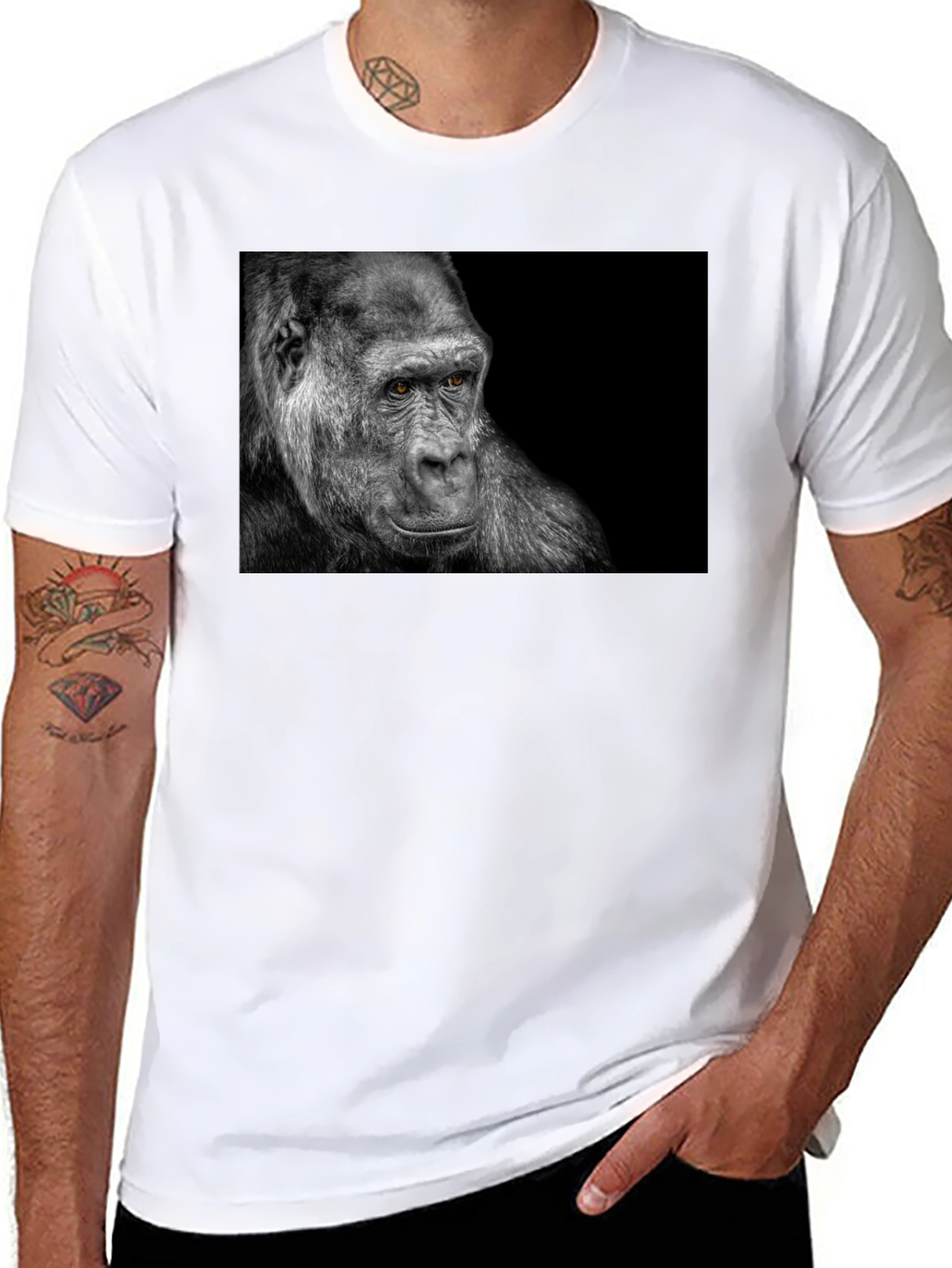 Black Gorilla Graphic Black T-Shirt view 8