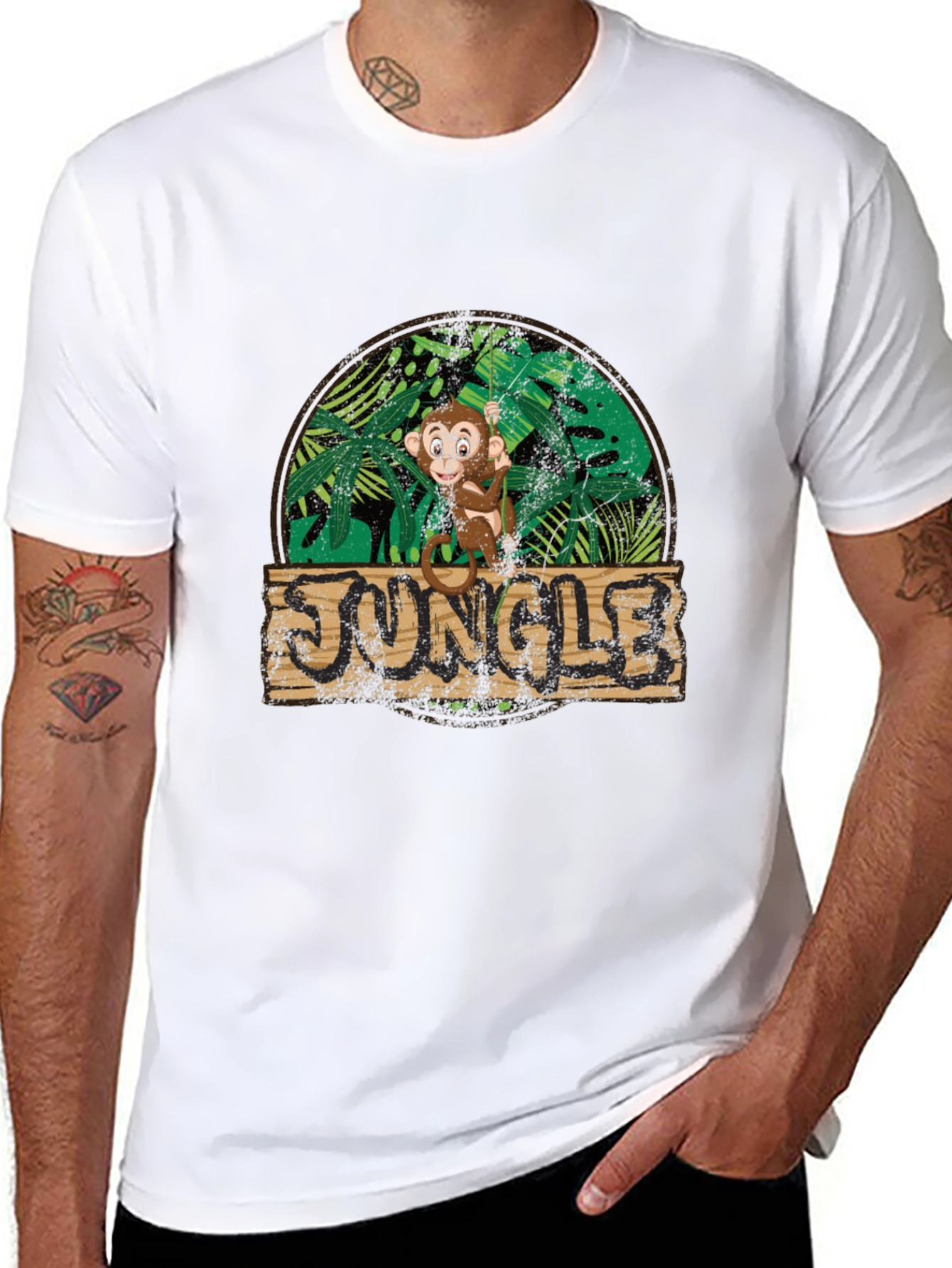 Black Jungle Monkey Graphic Tee - Funky Design view 8