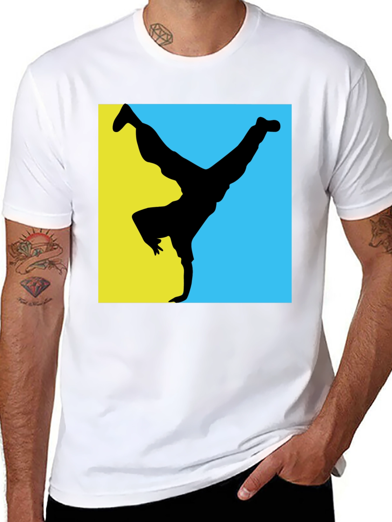 Black B-Boy Silhouette Graphic Tee - Black view 8