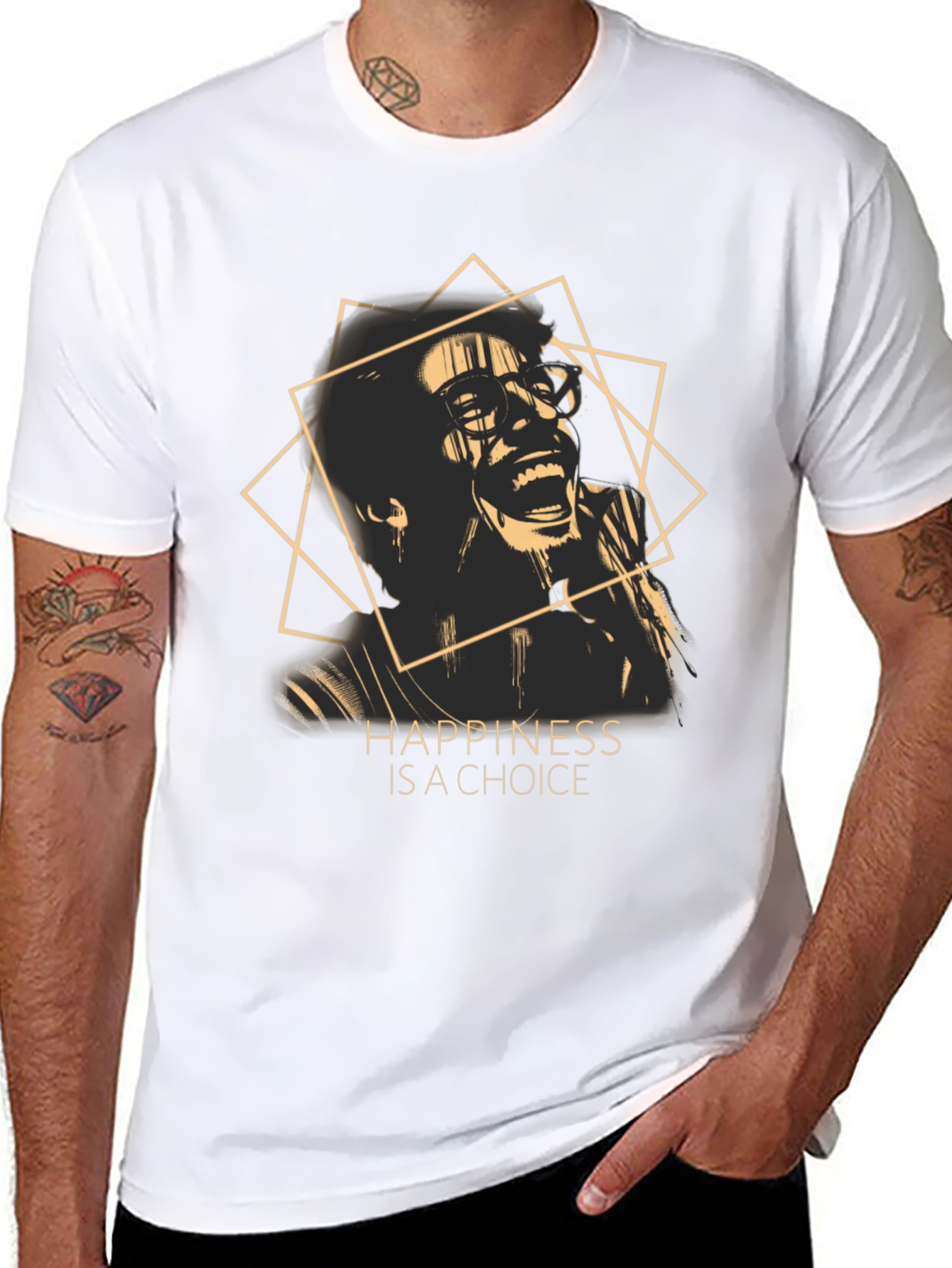 Black Happiness is a Choice Graphic T-Shirt view 8