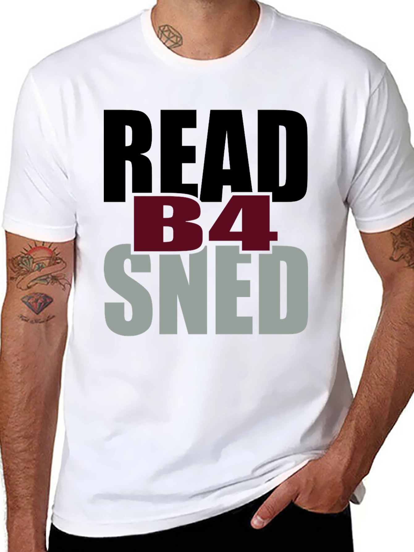 Black Read B4 Sned Black Graphic Tee Shirt view 8