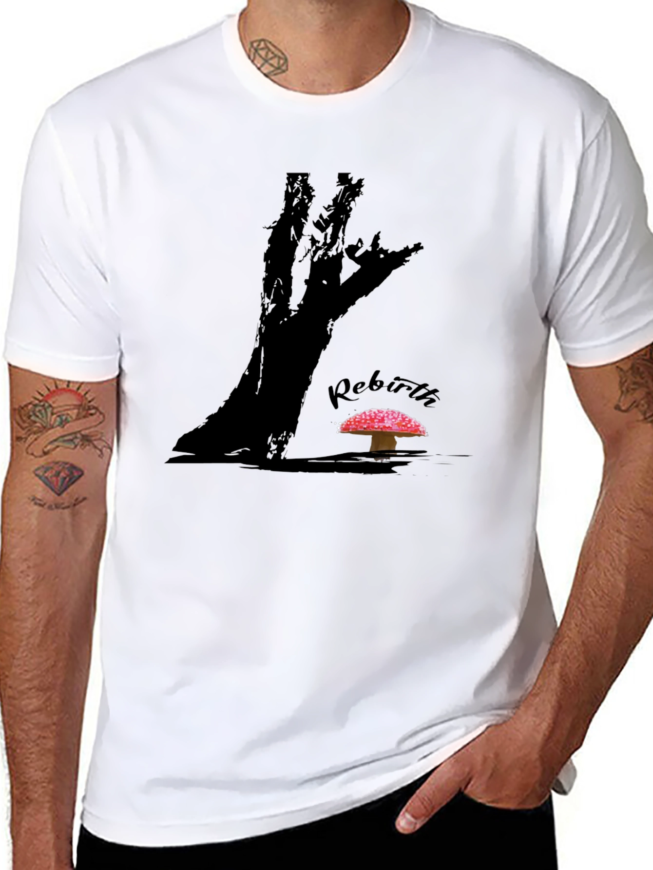 Black Rebirth Graphic Tee - Black Cotton Blend view 8