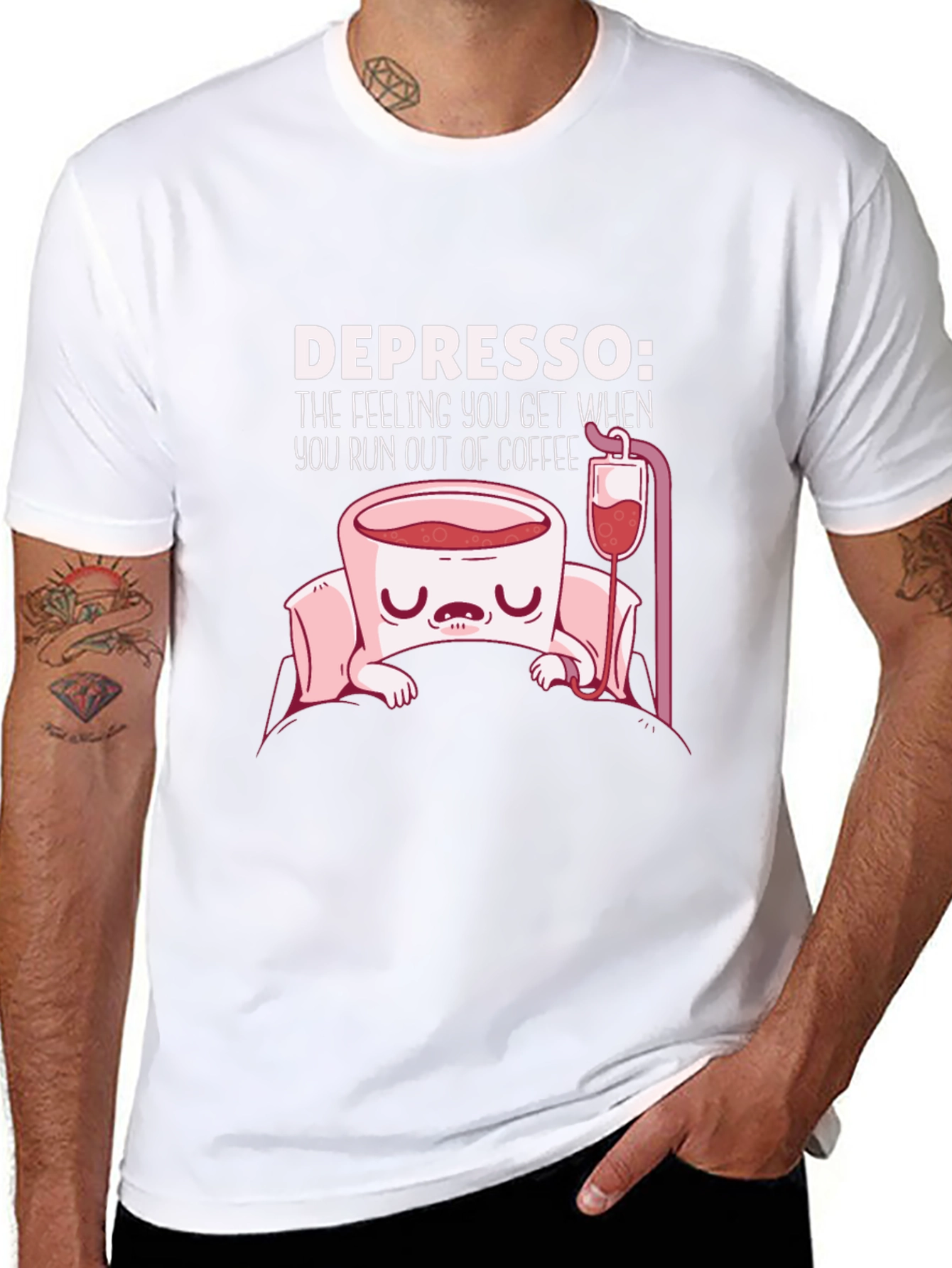 Black Depresso Funny Coffee T-Shirt view 8