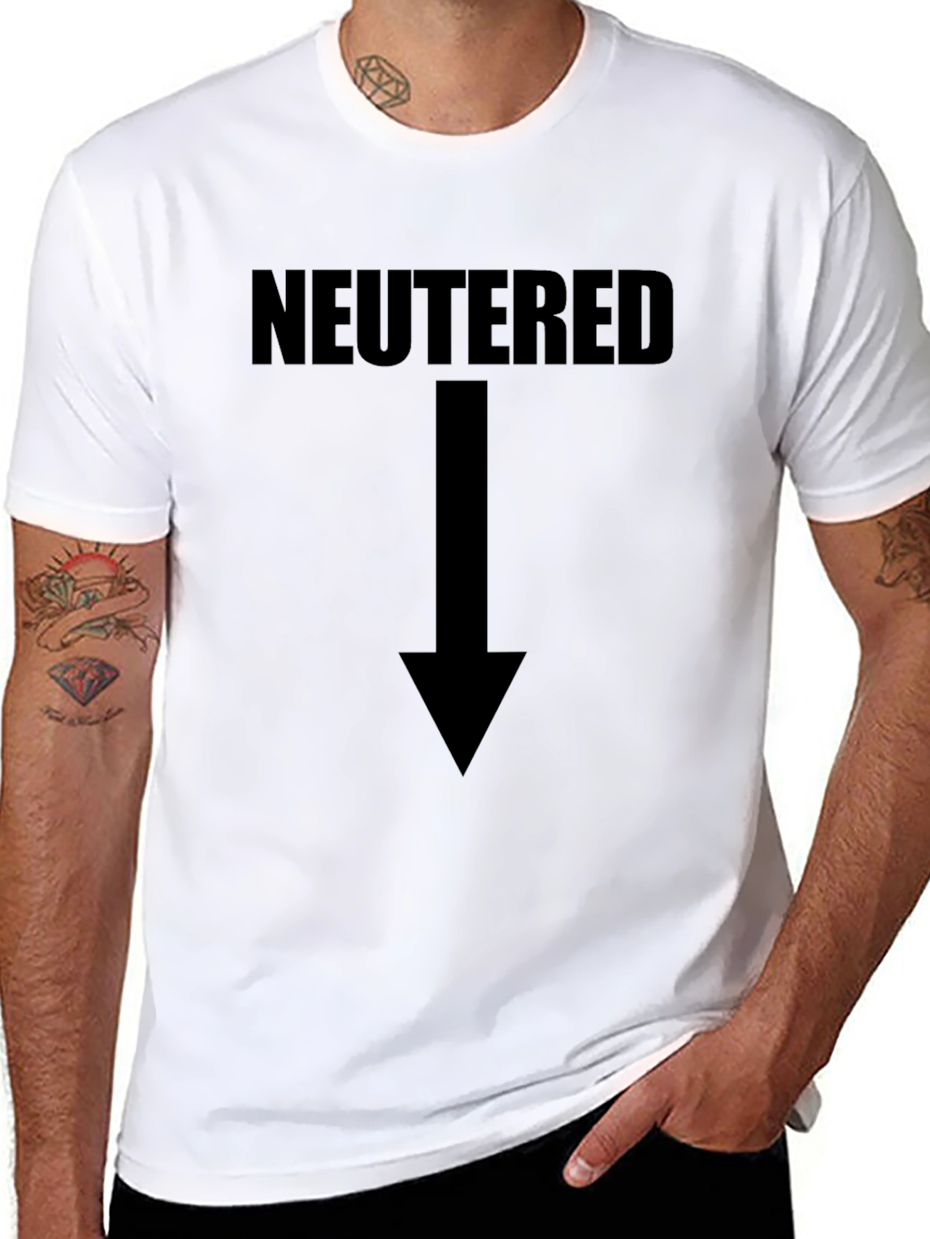 Black Neutered Arrow T-Shirt - Funny Humor Tee view 8