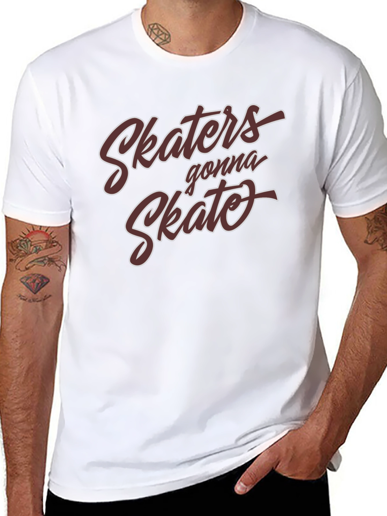 Black Skaters Gonna Skate Black Graphic Tee Shirt view 8