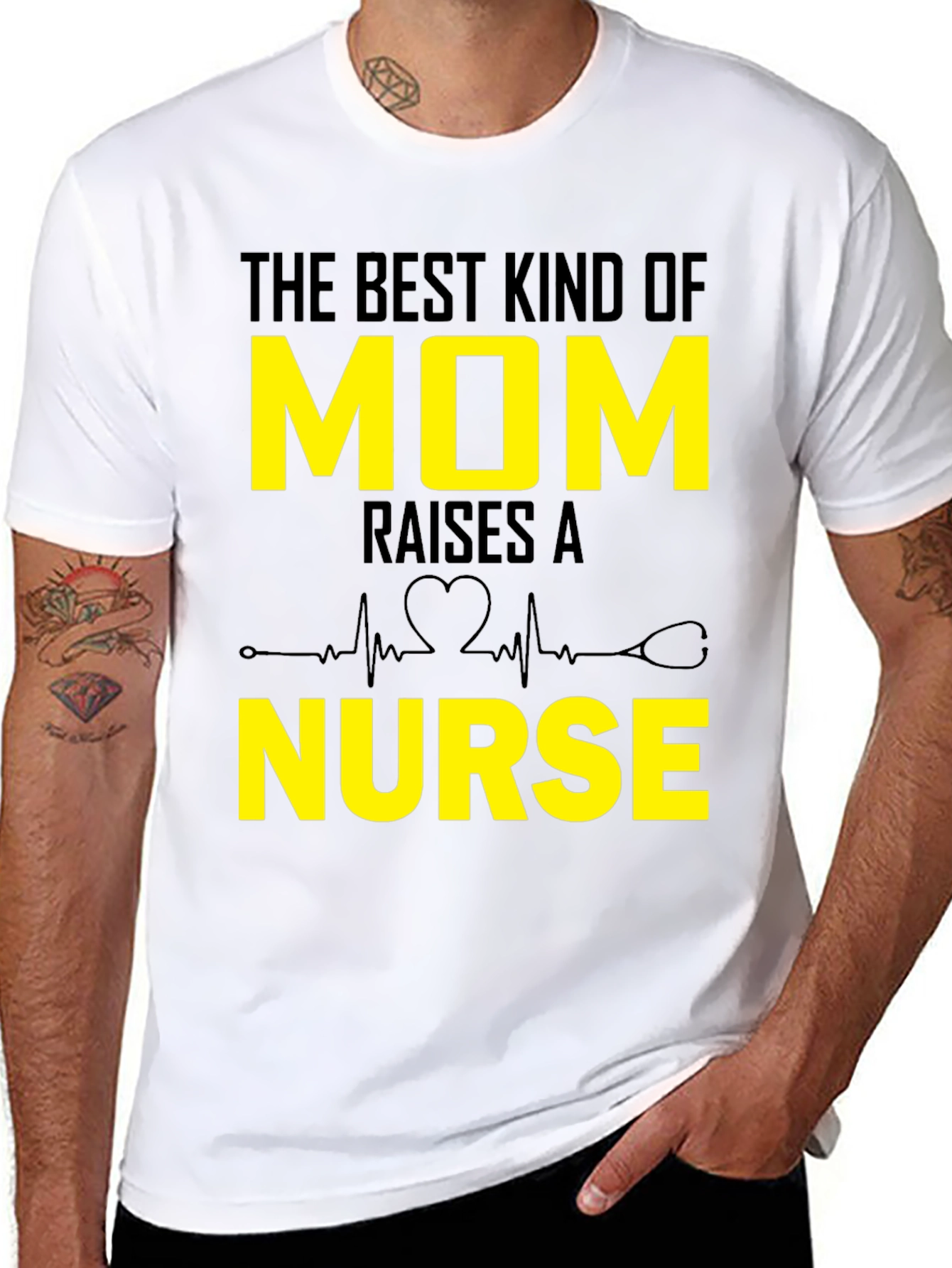 Black Best Mom Nurse T-Shirt view 8