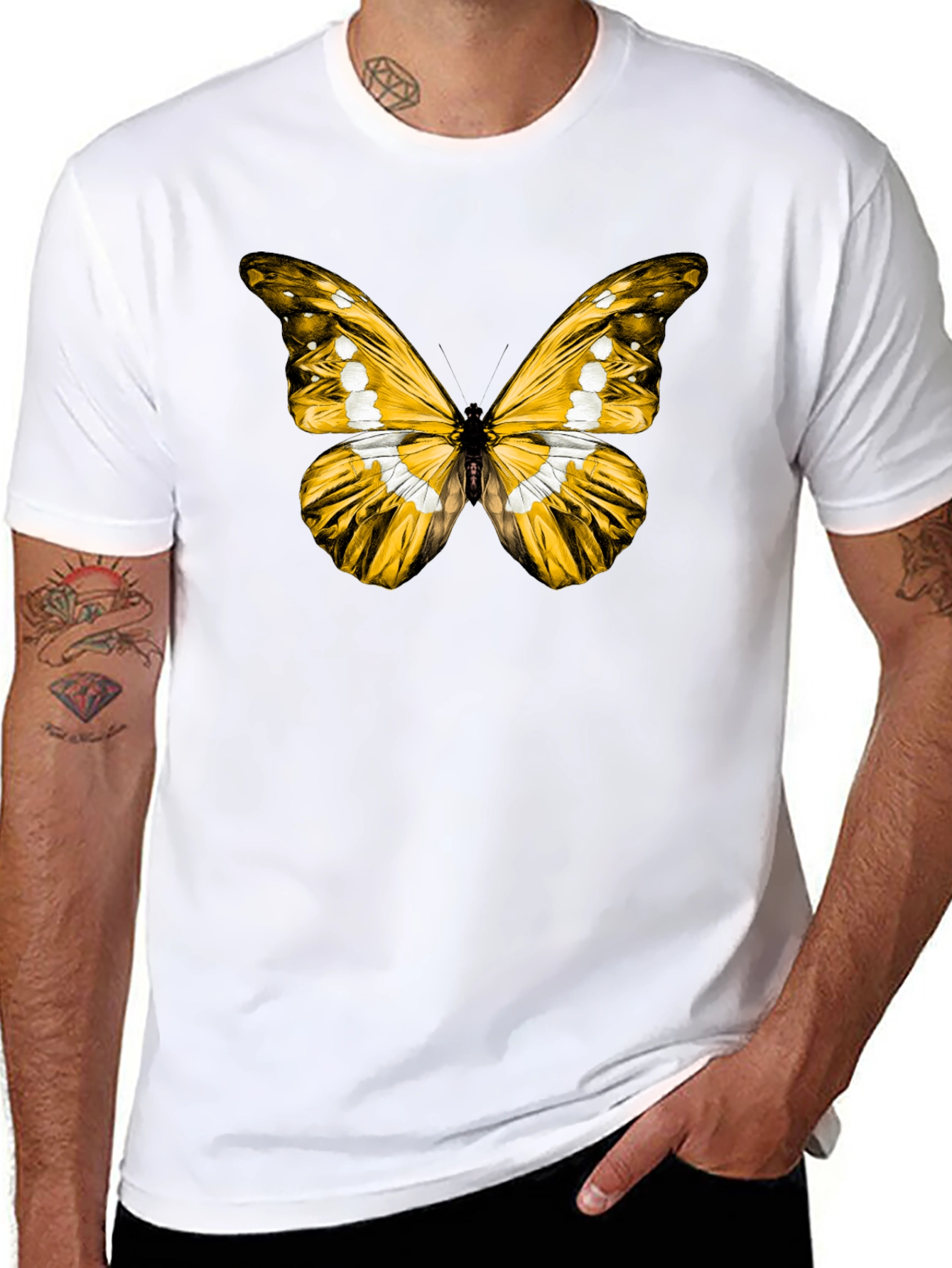 Black Butterfly Graphic Black T-Shirt view 8