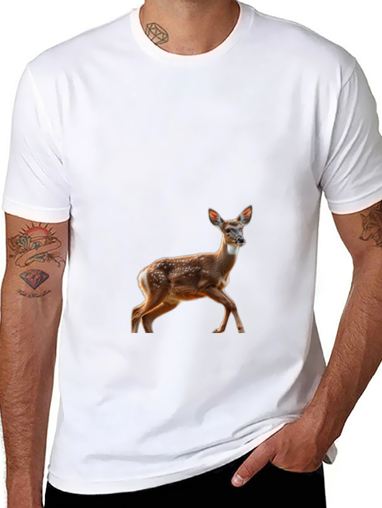 Black Deer Graphic Black T-Shirt view 8