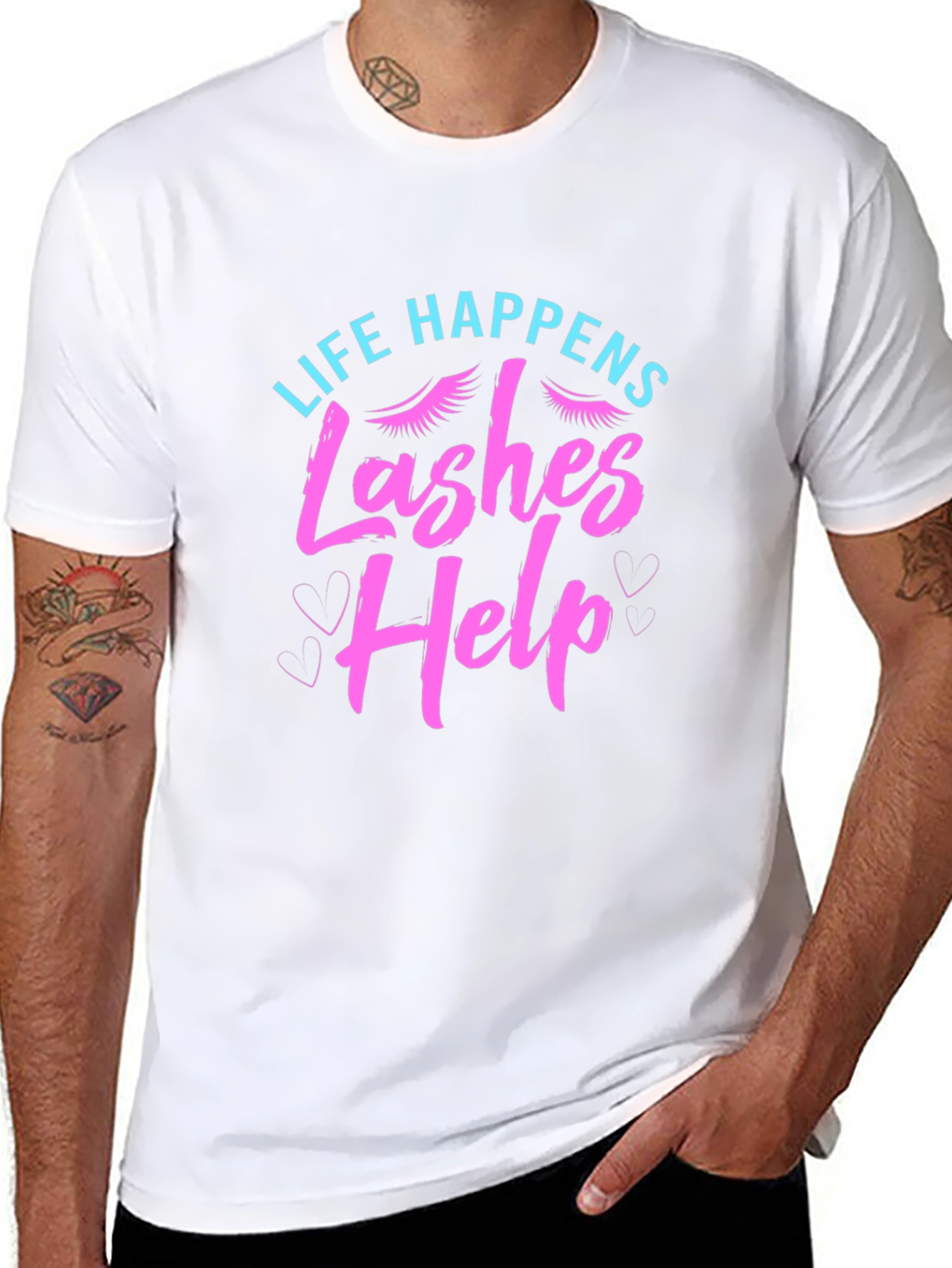 Black Life Happens Lashes Help Graphic T-Shirt view 8