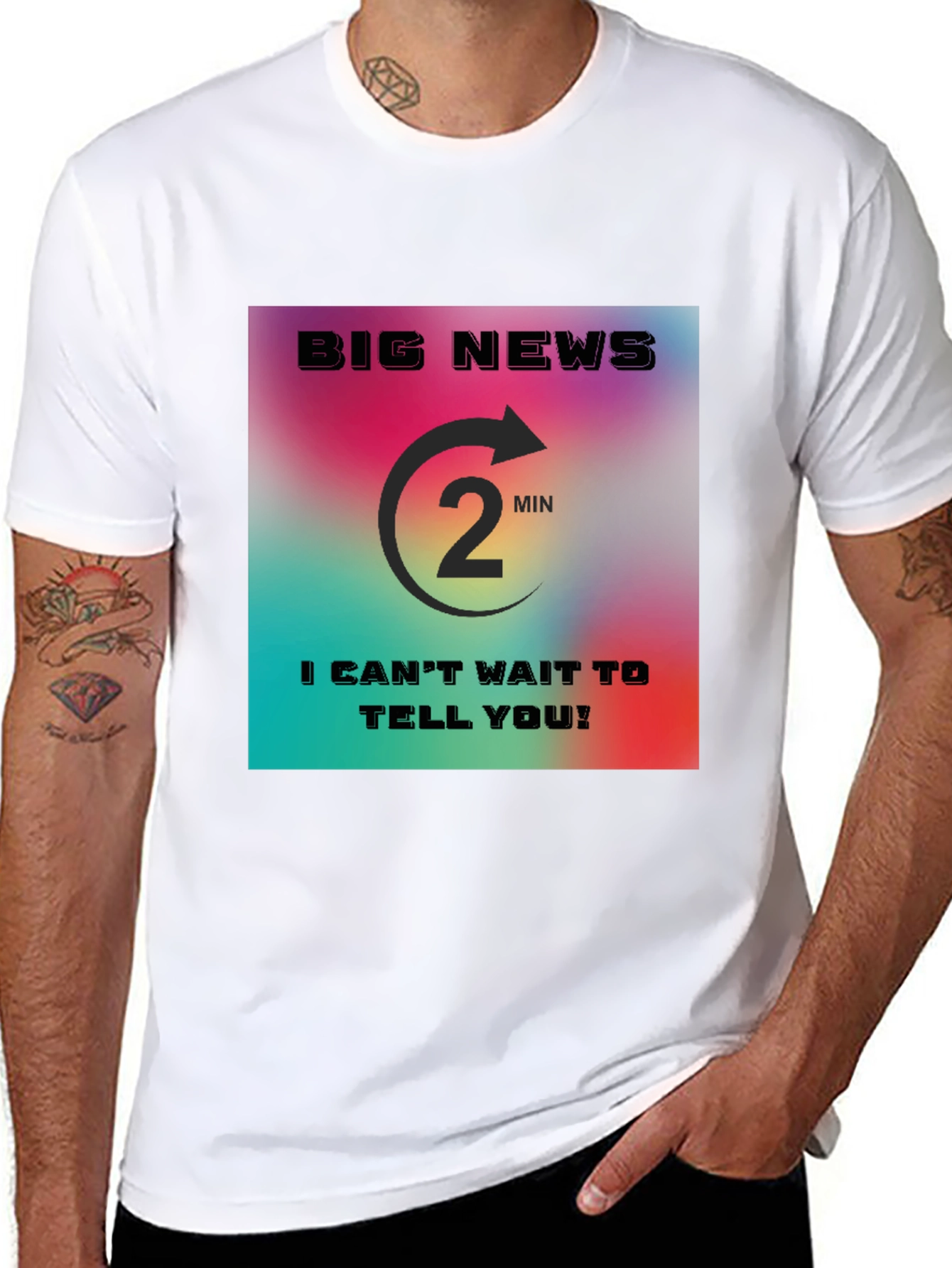 Black Big News Countdown T-Shirt view 8