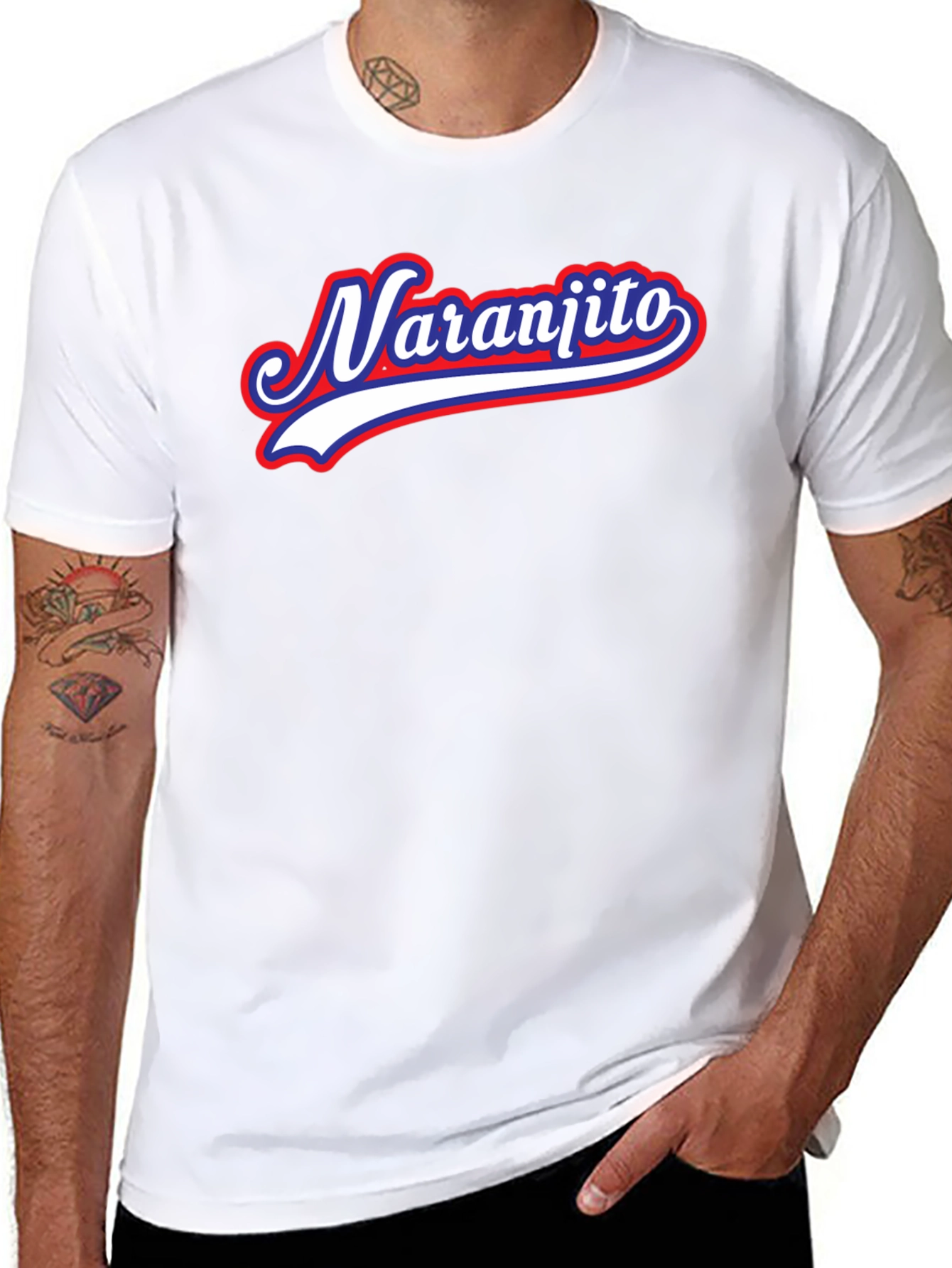 Black Naranjito Baseball Style T-Shirt view 8